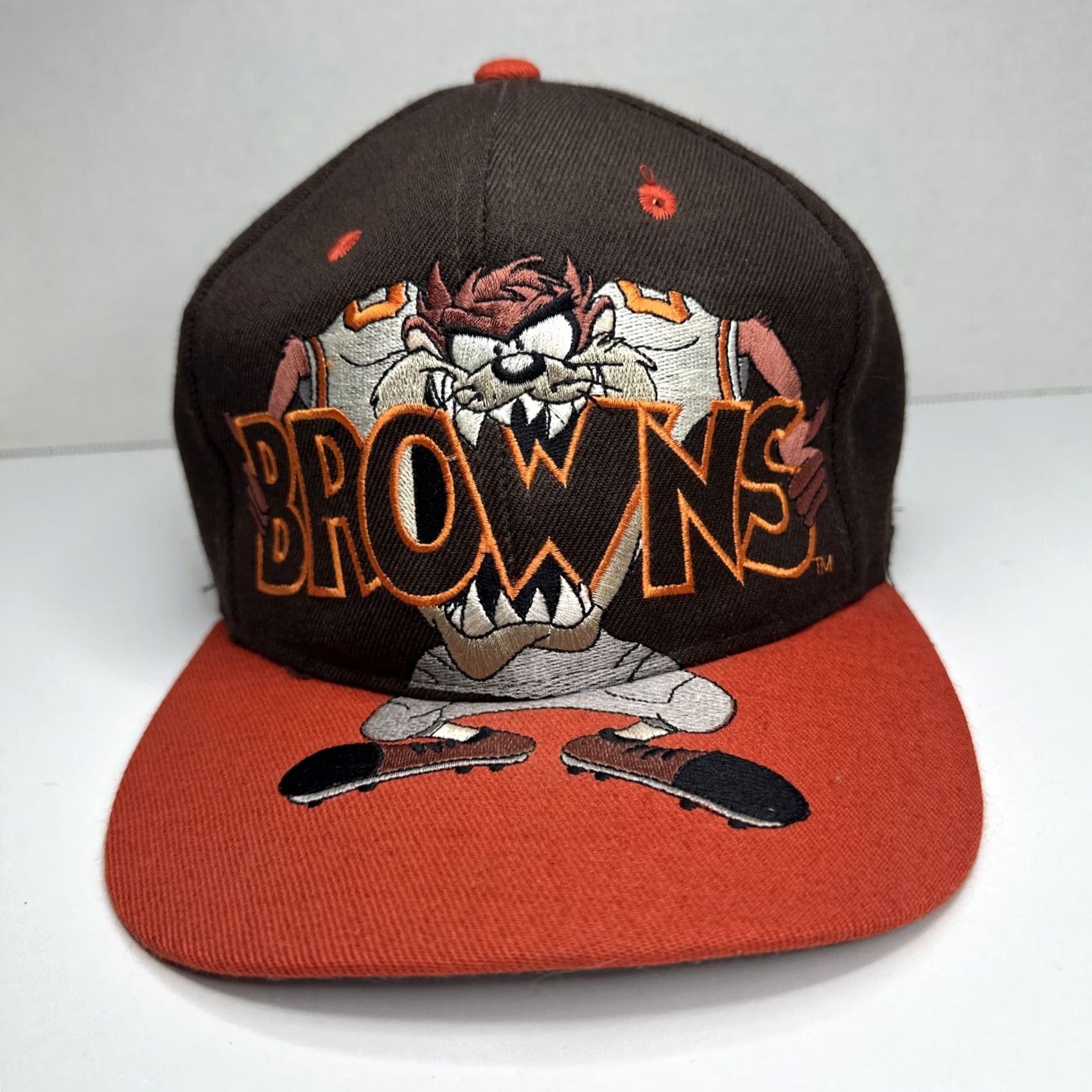 NFL VINTAGE Drew Pearson Cleveland Browns TAZ Hat Snapback Looney Tunes NFL 90s RARE Hat Mens Size ONE SIZE - 2 Thumbnail