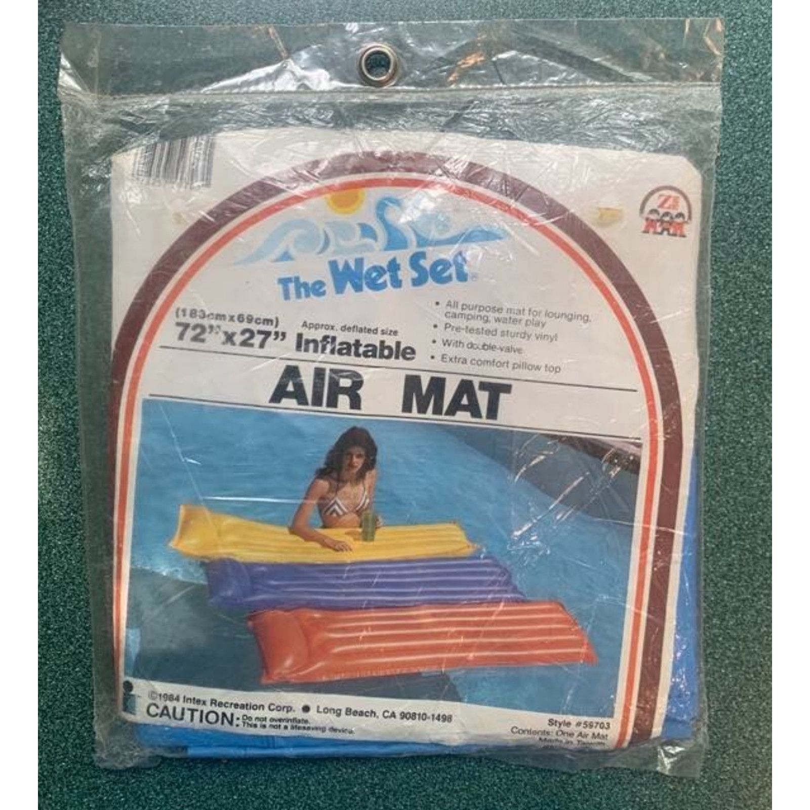 Other VINTAGE 1984 Wet Set Intex Blue Inflatable Mat 59703 72x27 Size ONE SIZE - 3 Thumbnail