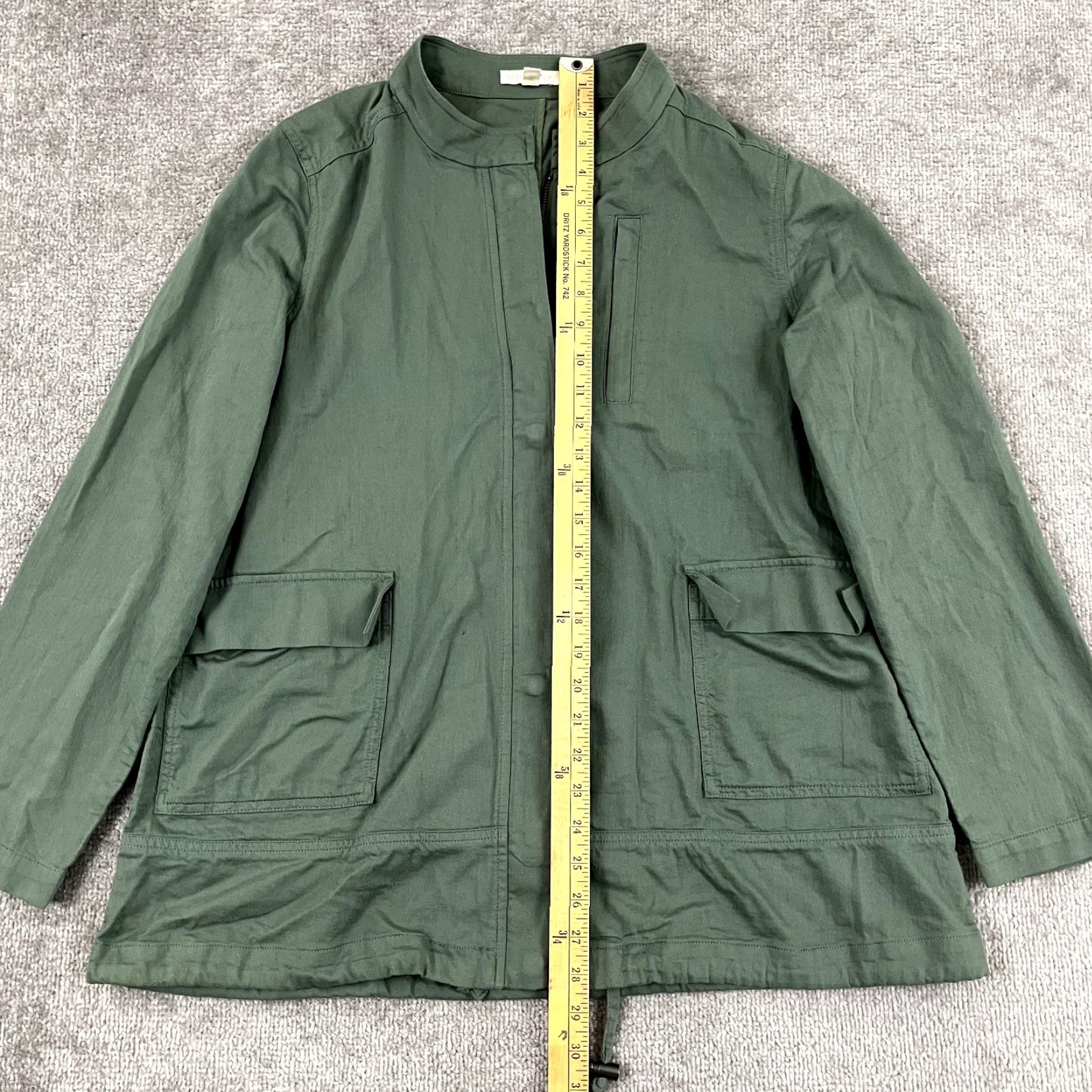 Eileen Fisher VINTAGE EILEEN FISHER Jacket Women’s Medium Green Utility Cotton Full Zip Pockets Casual Office Outdoor Size M / US 6-8 / IT 42-44 - 4 Thumbnail