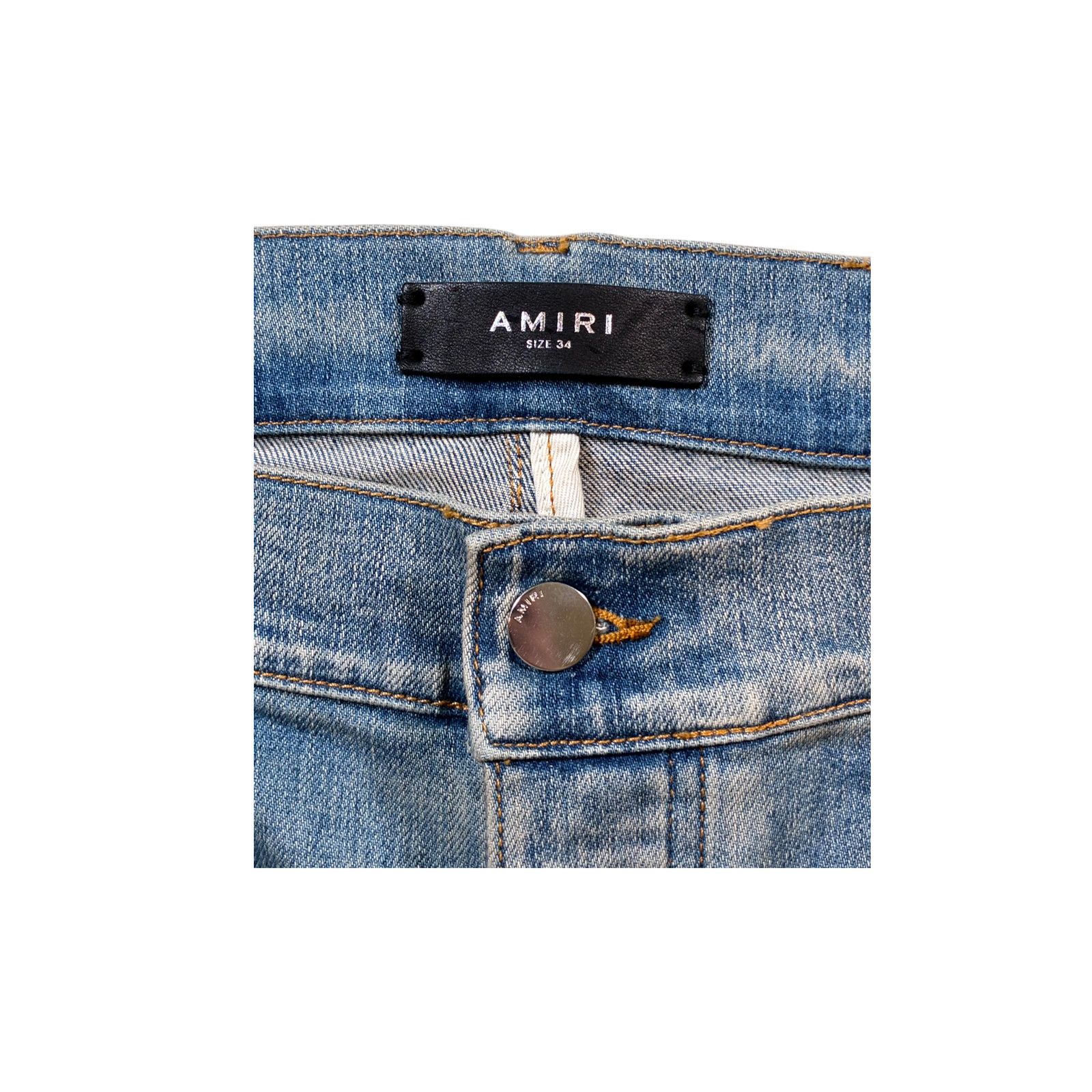 Amiri Amiri MX2 Camo Patch Light Wash Jeans Size US 34 / EU 50 - 4 Thumbnail