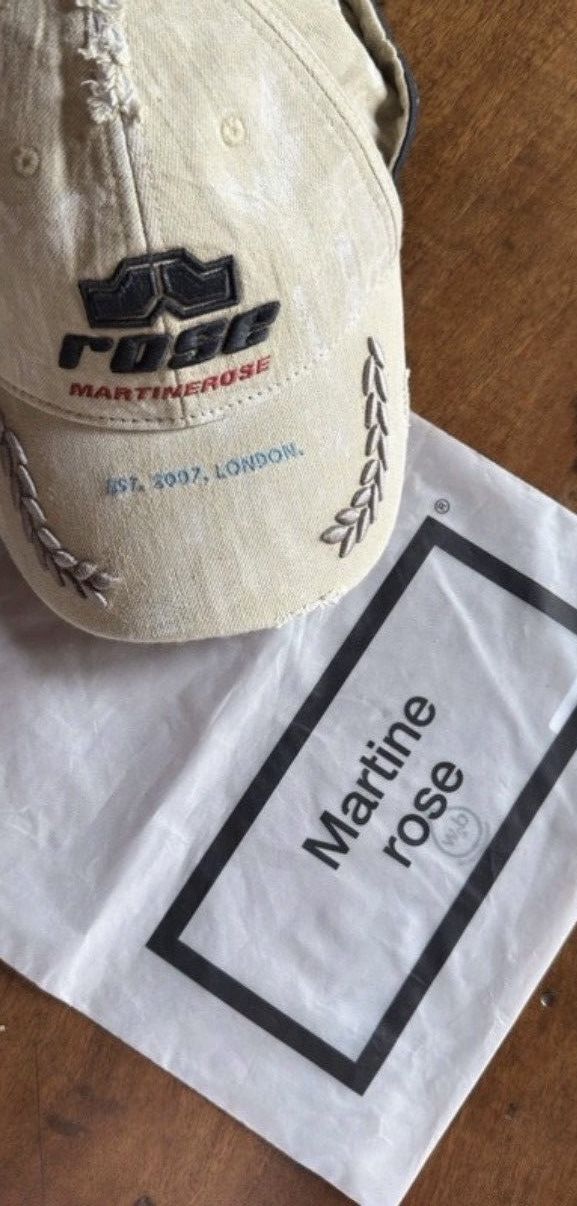 Martine Rose New AW24 Martine Rose Distressed Roll Back Cap Paint Hat 90s Size ONE SIZE - 3 Thumbnail