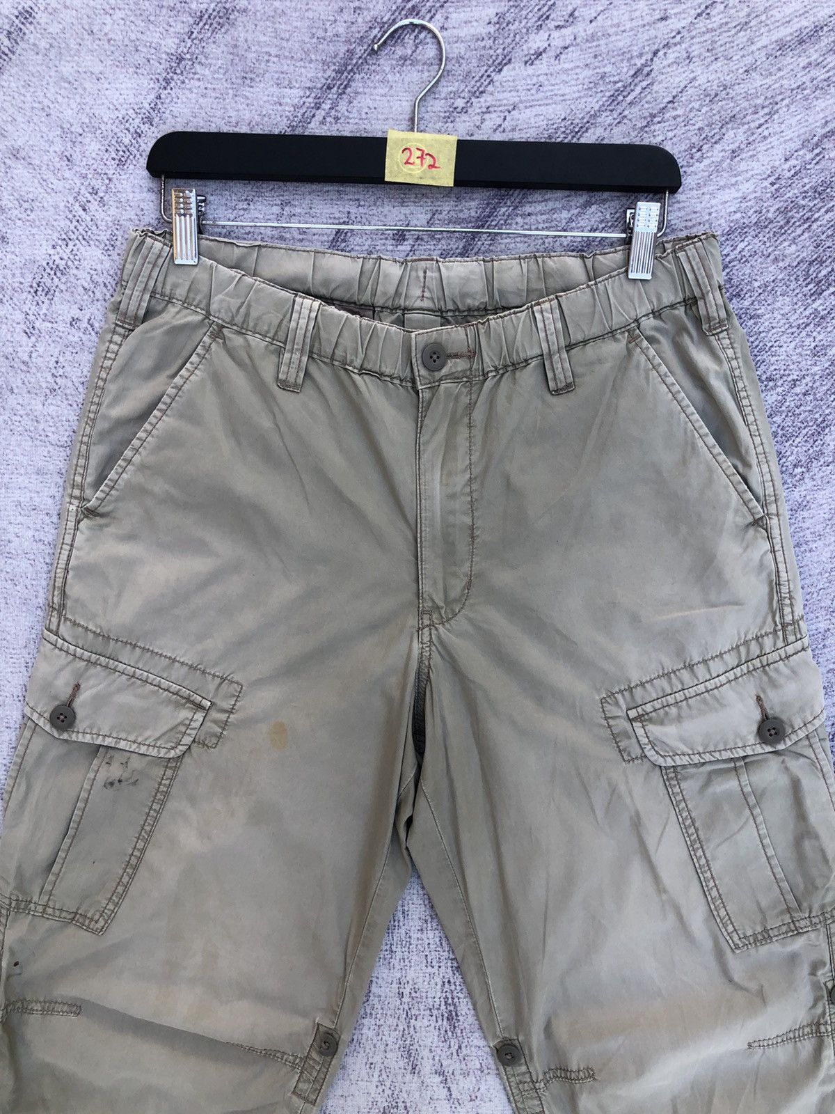 Japanese Brand × Uniqlo 🔴Uniqlo X Cropped Cargo Pants Multipocket Stretchable Size US 31 - 2 Thumbnail