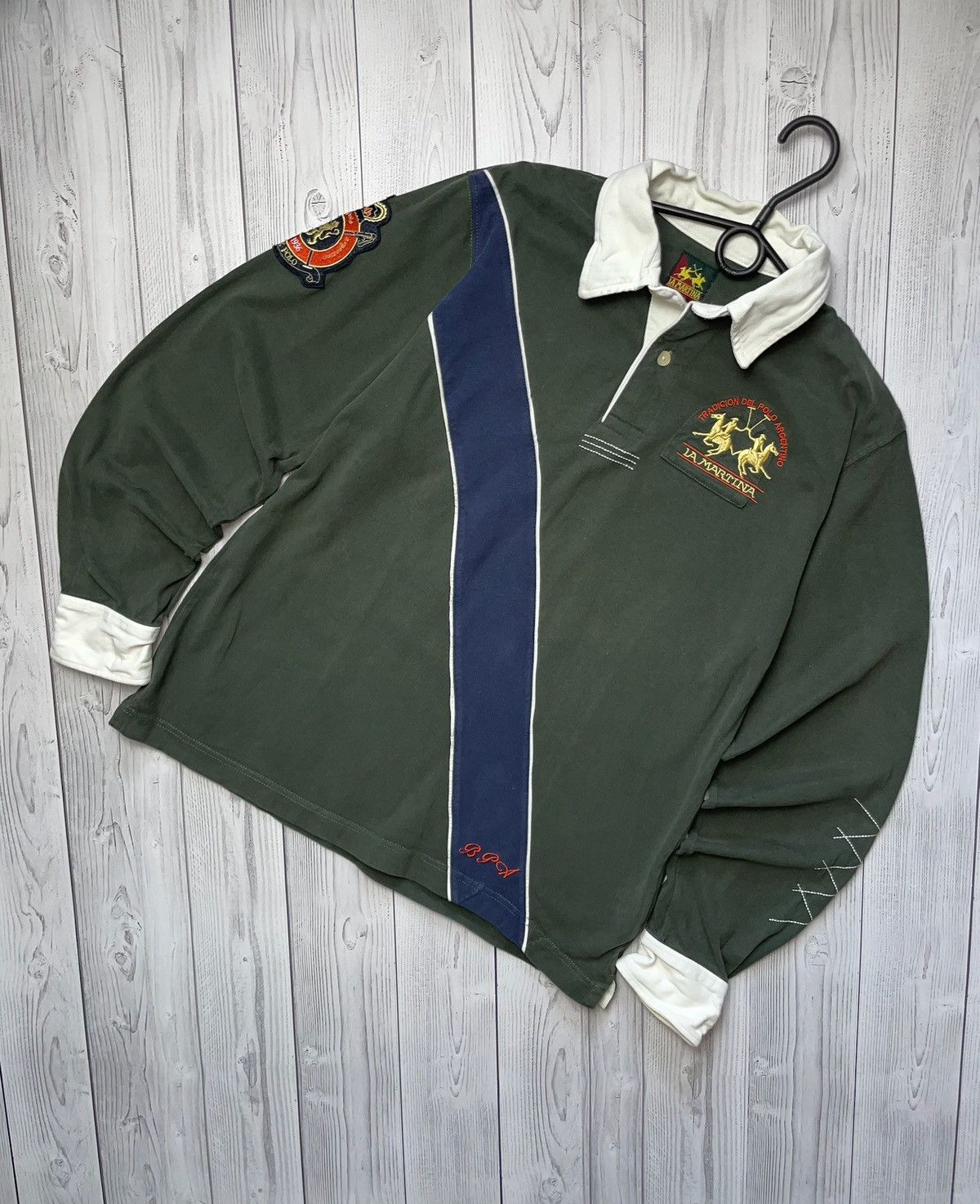 Vintage Vintage L A Martina rugby jersey long sleeve size XL green Size US XL / EU 56 / 4 - 1 Thumbnail