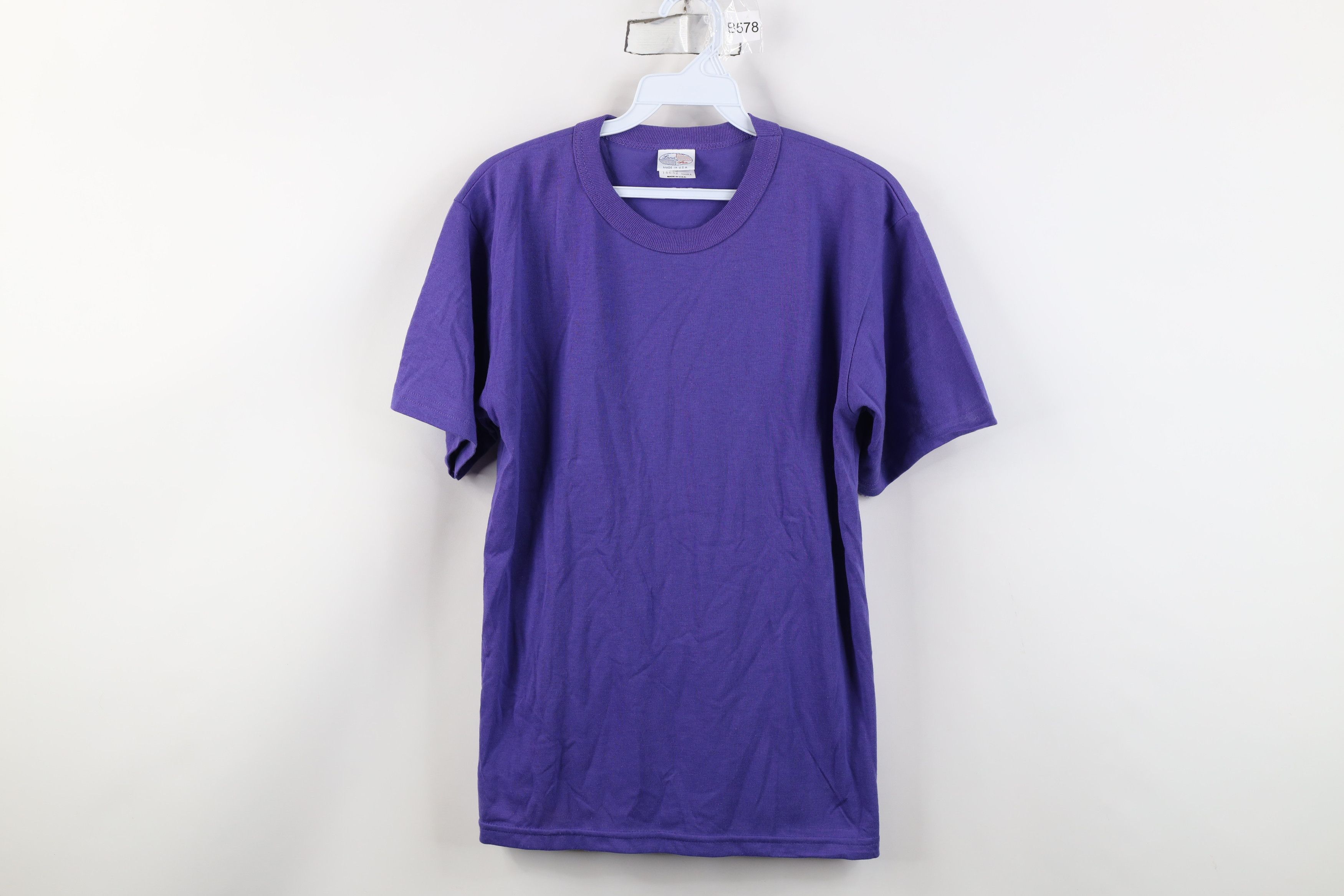 Vintage Vintage 90s Streetwear Blank Short Sleeve T-Shirt Purple USA Size S / US 4 / IT 40 - 1 Thumbnail