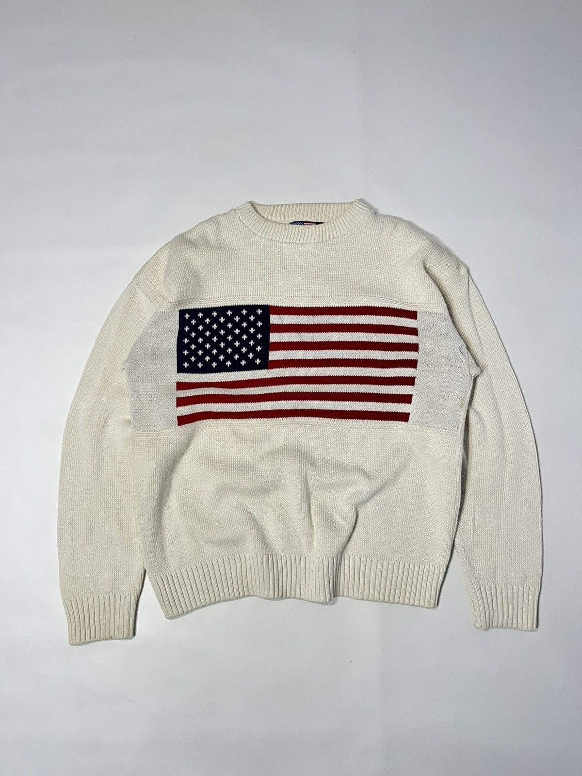 Stars & Stripes 90s Vintage Stars And Stripes American Flag Sweater Size US L / EU 52-54 / 3 - 1 Thumbnail