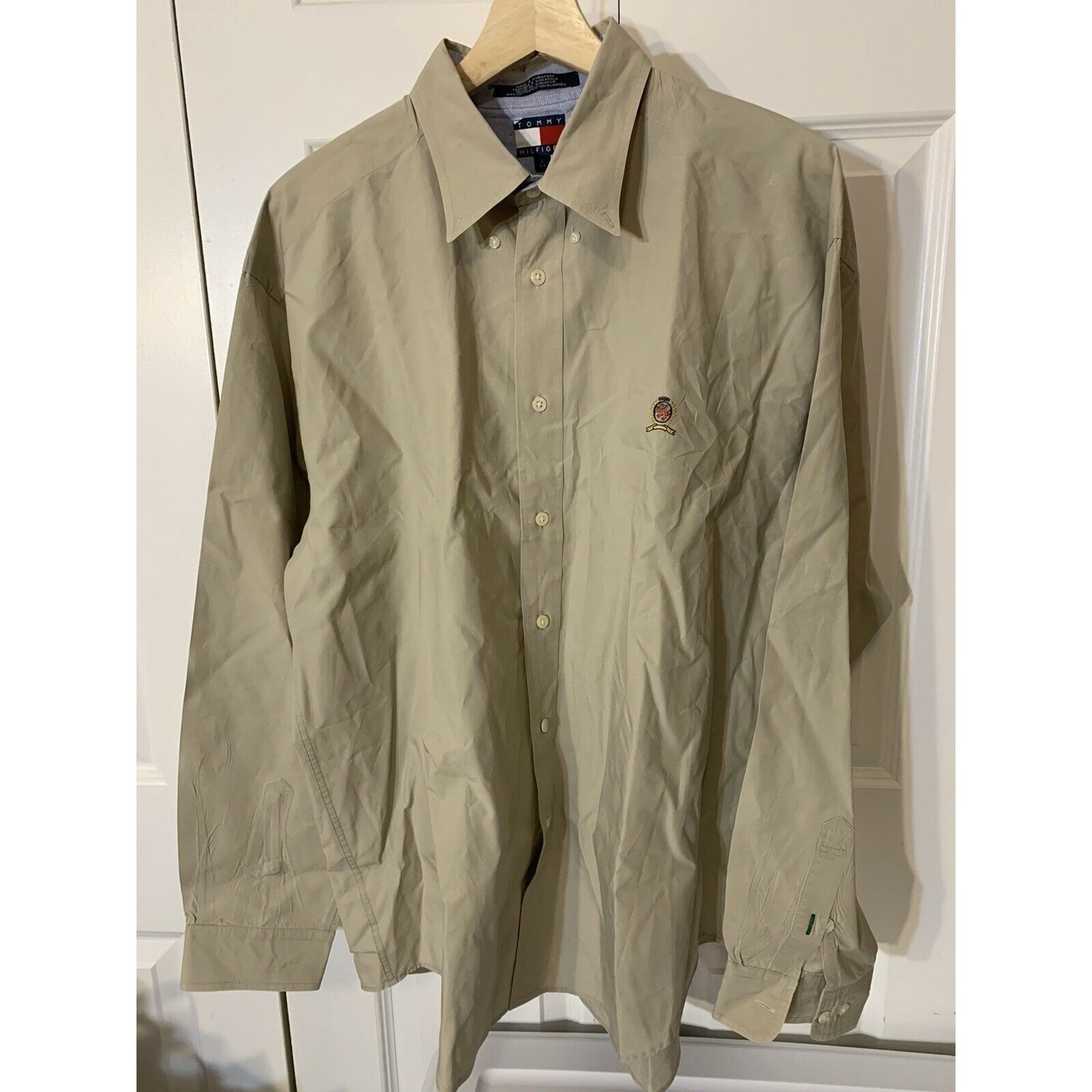 Tommy Hilfiger Tommy Hilfiger Men’s Sz L Shirt Long Sleeve Button Tan Beige Size US L / EU 52-54 / 3 - 4 Thumbnail