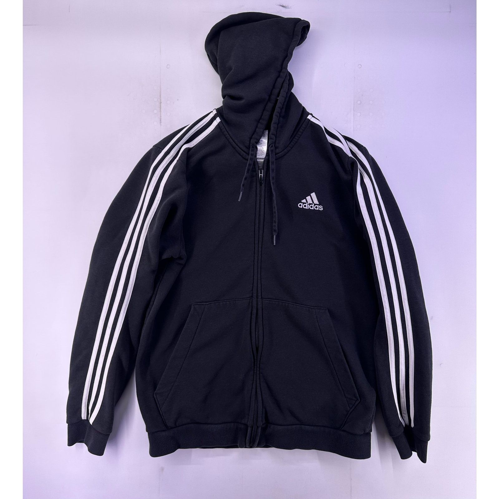 Adidas Adidas Black and White Zip Up Hoodie Size Large Size US L / EU 52-54 / 3 - 1 Thumbnail