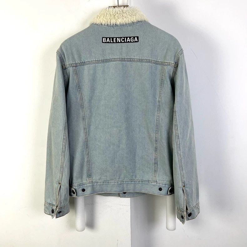 Balenciaga Balenciaga lamb fleece back logo denim jacket-2506 Size US S / EU 44-46 / 1 - 2 Thumbnail