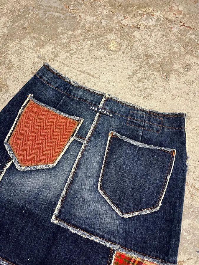 Jean Paul Gaultier × Vintage 2000s Jean Paul Gaultier Patchwork Long Denim Skirt Size 28" / US 6 / IT 42 - 8 Thumbnail