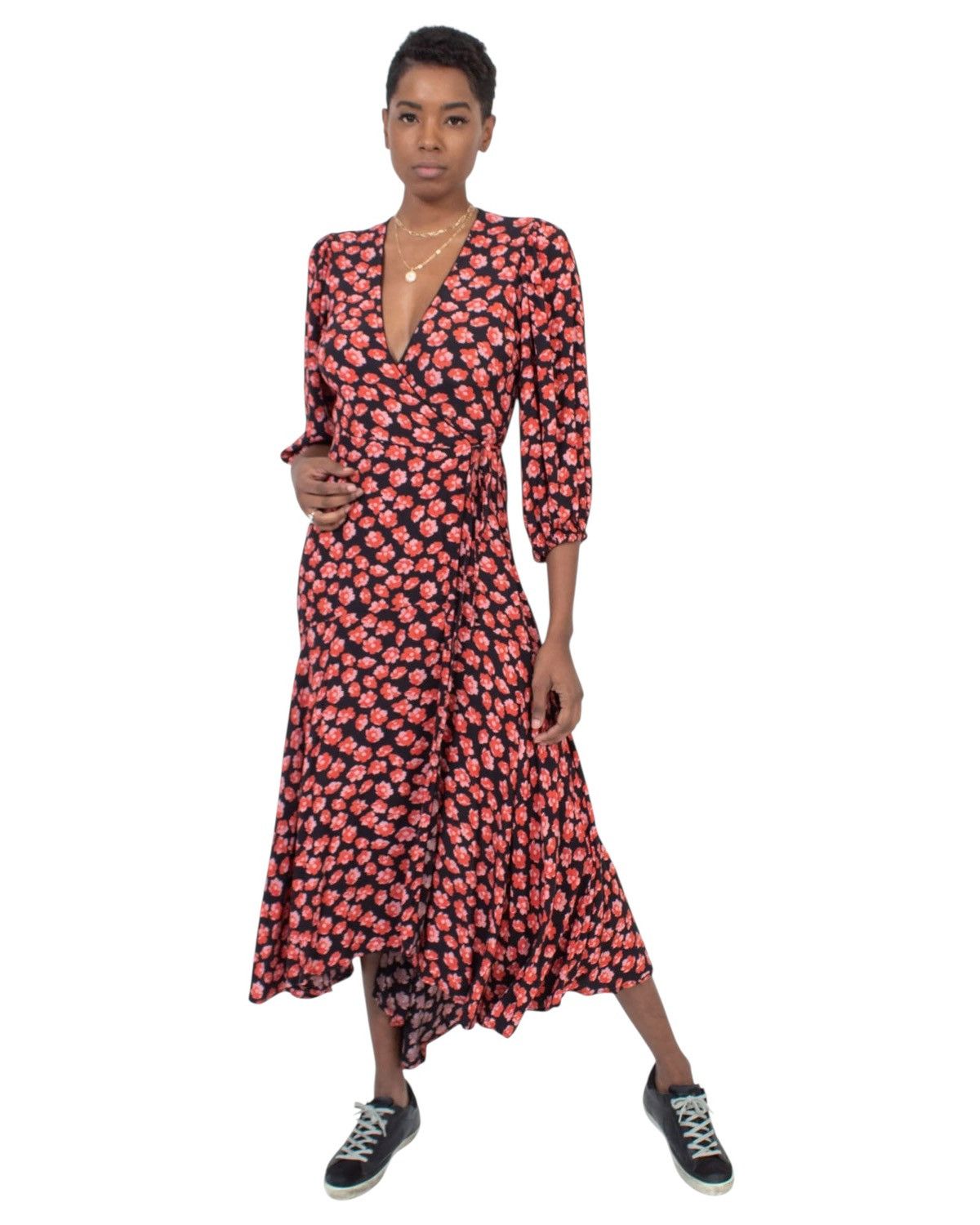 Ganni Ganni Maxi Long Wrap Dress Printed Flowers Viscose size 36 Size XS / US 0-2 / IT 36-38 - 5 Thumbnail