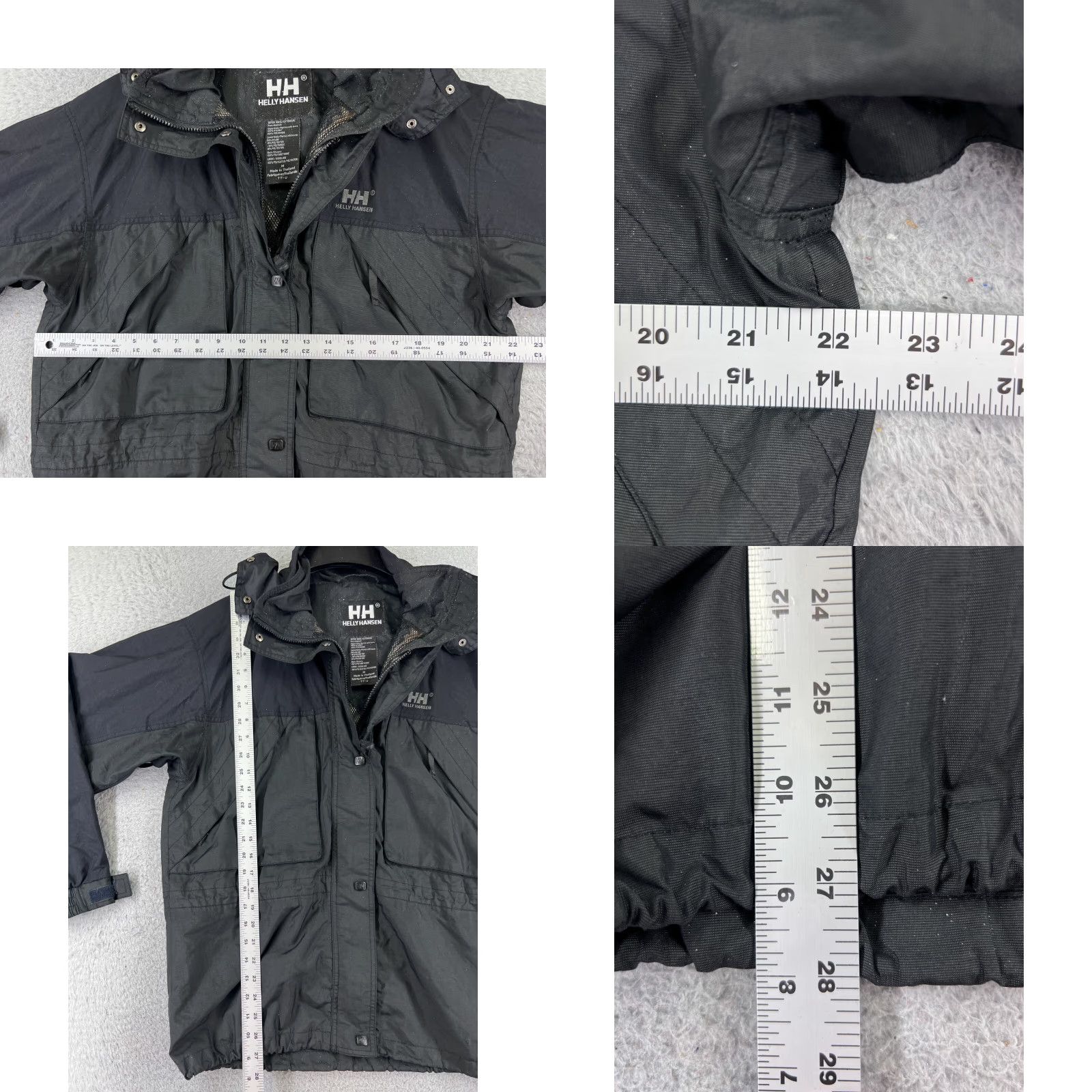 Helly Hansen VINTAGE Helly Hansen Jacket Womens Medium Black Gray Nylon Shell Hooded Full Zip READ Size M / US 6-8 / IT 42-44 - 8 Thumbnail