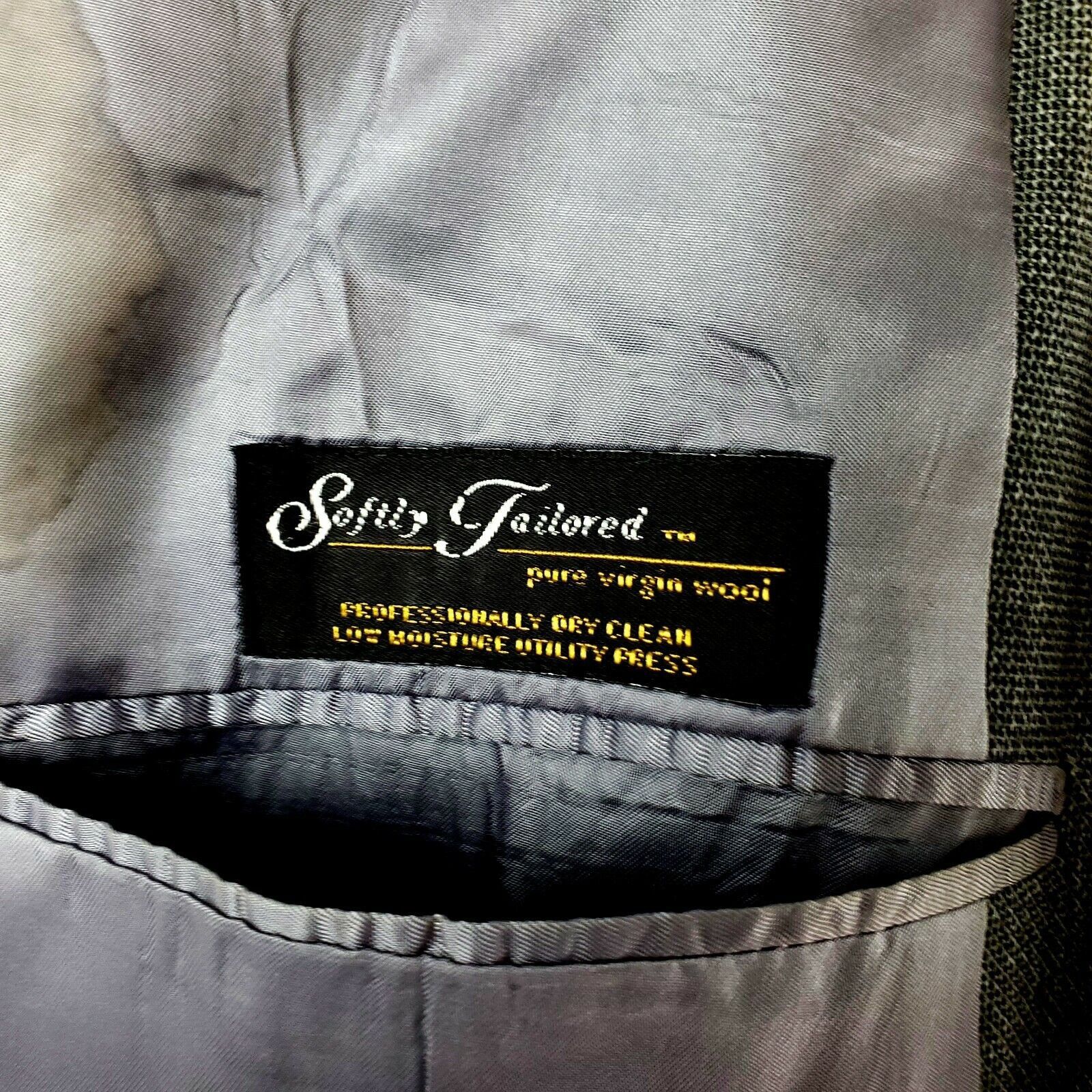 Hart Schaffner Marx Hart Schaffner Marx Wool 2 Button Blazer 42L Gray Check Spor Size 42L - 9 Thumbnail