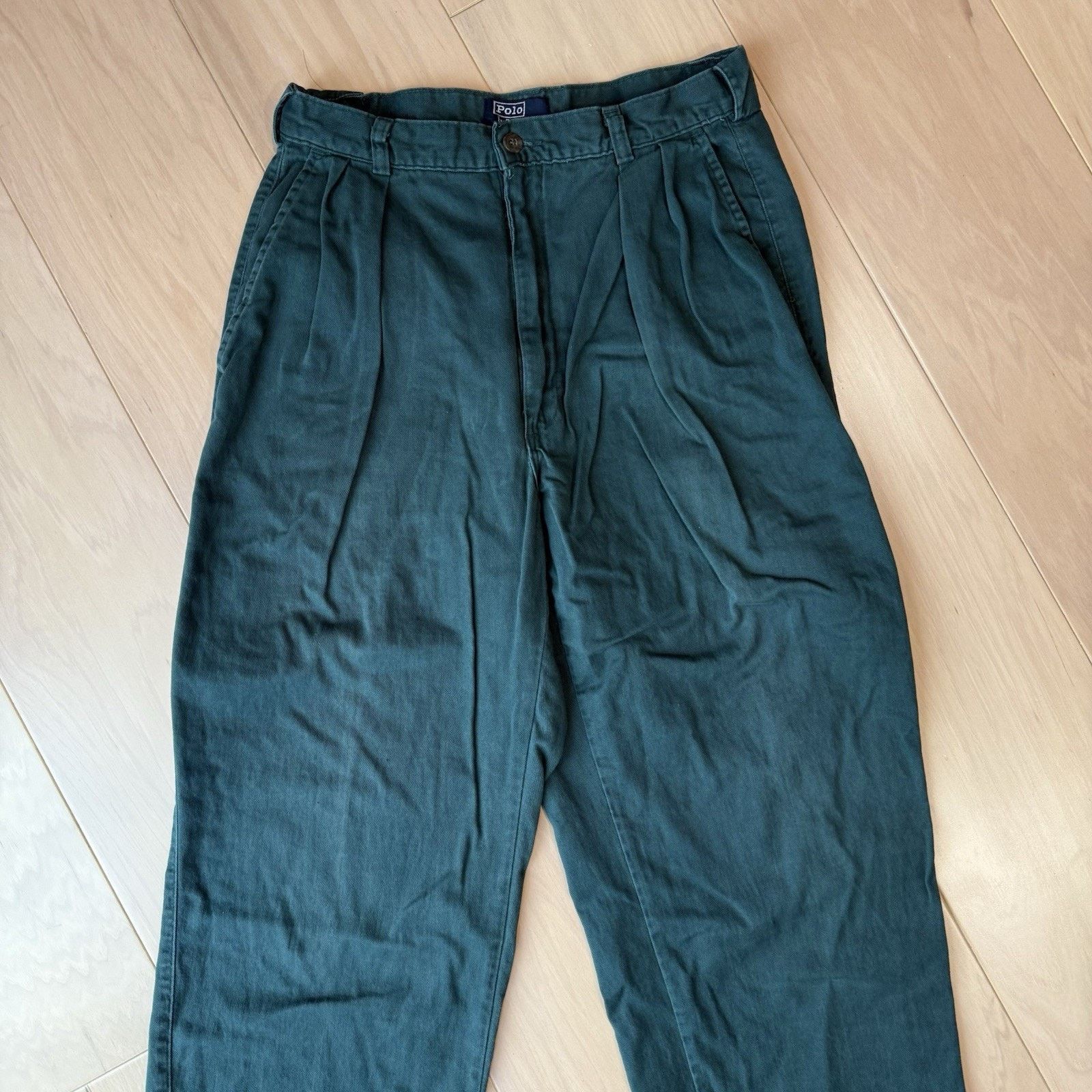 Polo Ralph Lauren Vintage Polo Ralph Lauren Pleated Pants 28 Green Minimalist Size US 28 / EU 44 - 3 Thumbnail
