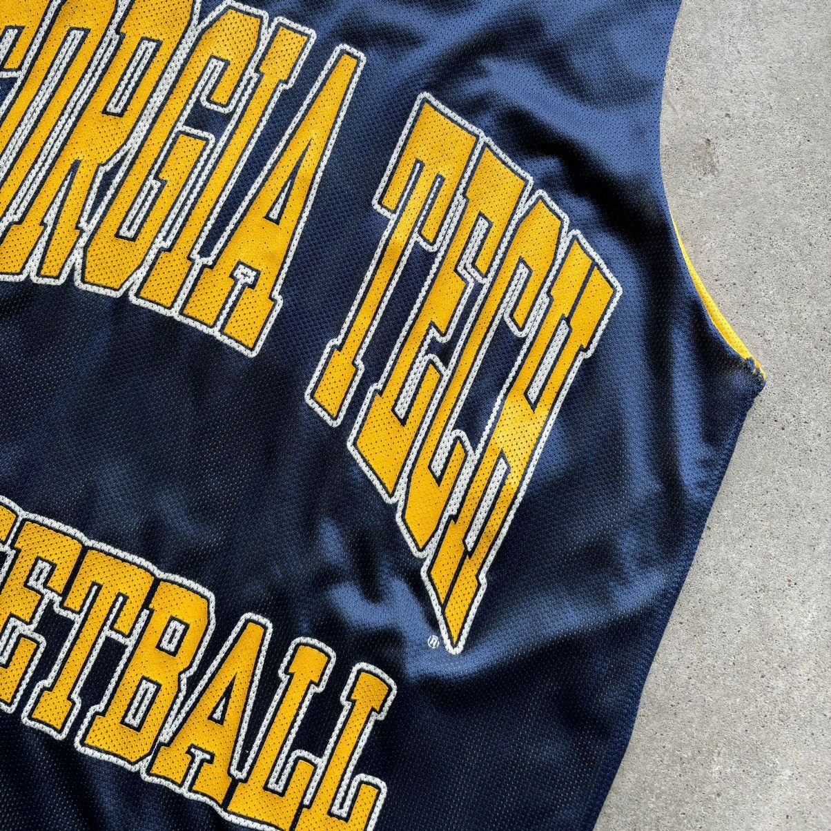 Vintage vintage 90s GEORGIA TECH College Basketball spellout jersey Size US L / EU 52-54 / 3 - 9 Thumbnail