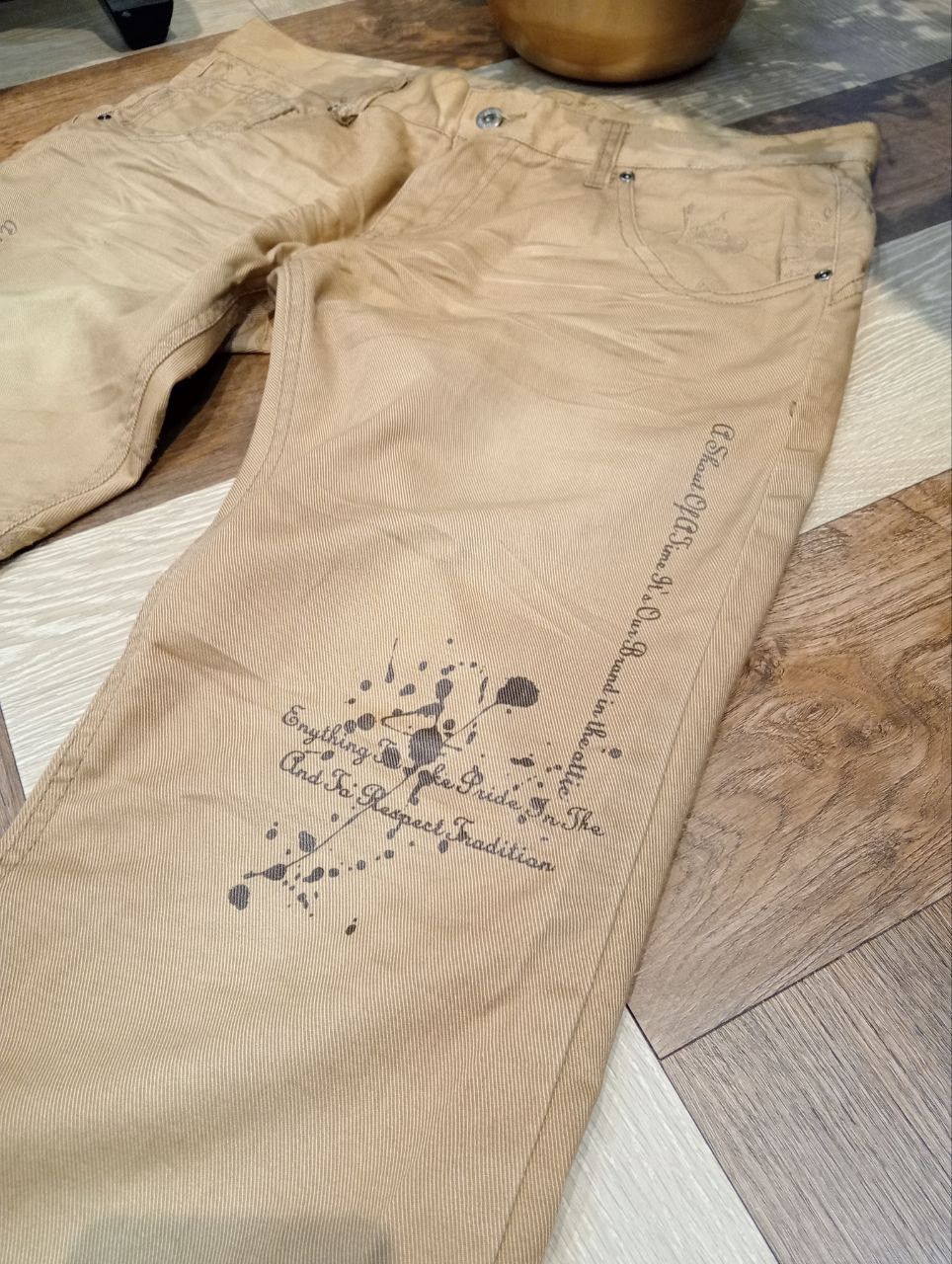 In The Attic IN THE ATTIC JAPAN EMBROIDERY SKULLS PANTS - SIZE L Size US 37 - 4 Thumbnail