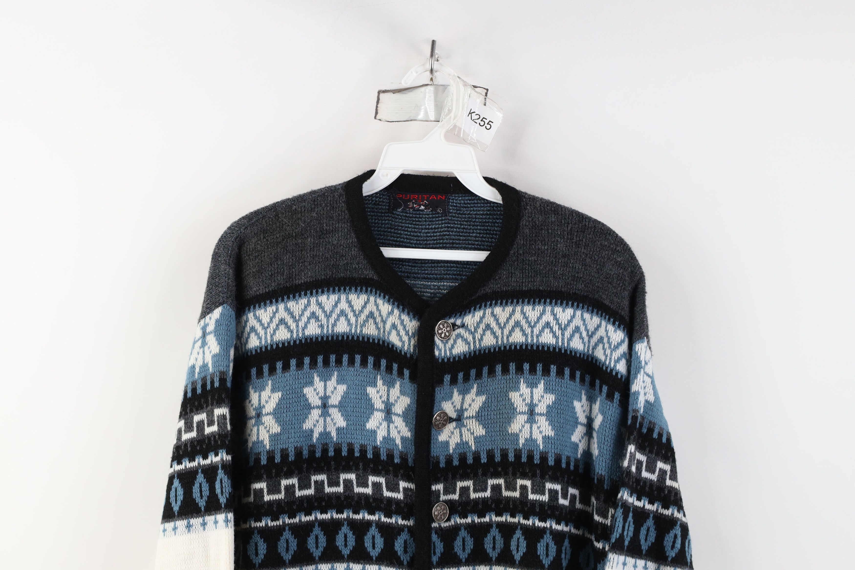 Vintage Vintage 60s 70s Streetwear Snowflake Fair Isle Sweater Size US XL / EU 56 / 4 - 2 Thumbnail