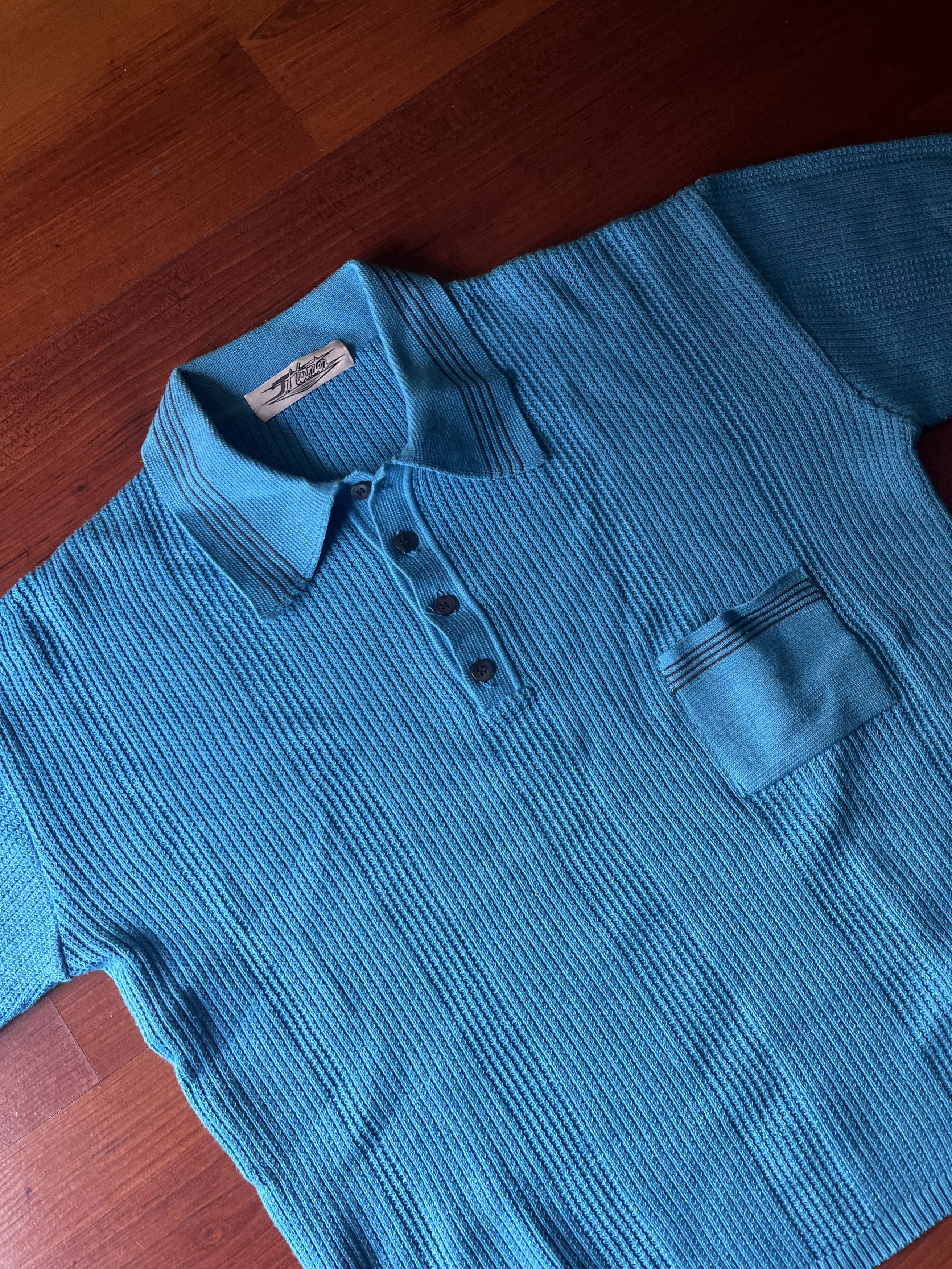 Other Polo J. Hunter Light Blue Texture Mens Elegant Casual Size US M / EU 48-50 / 2 - 1 Thumbnail