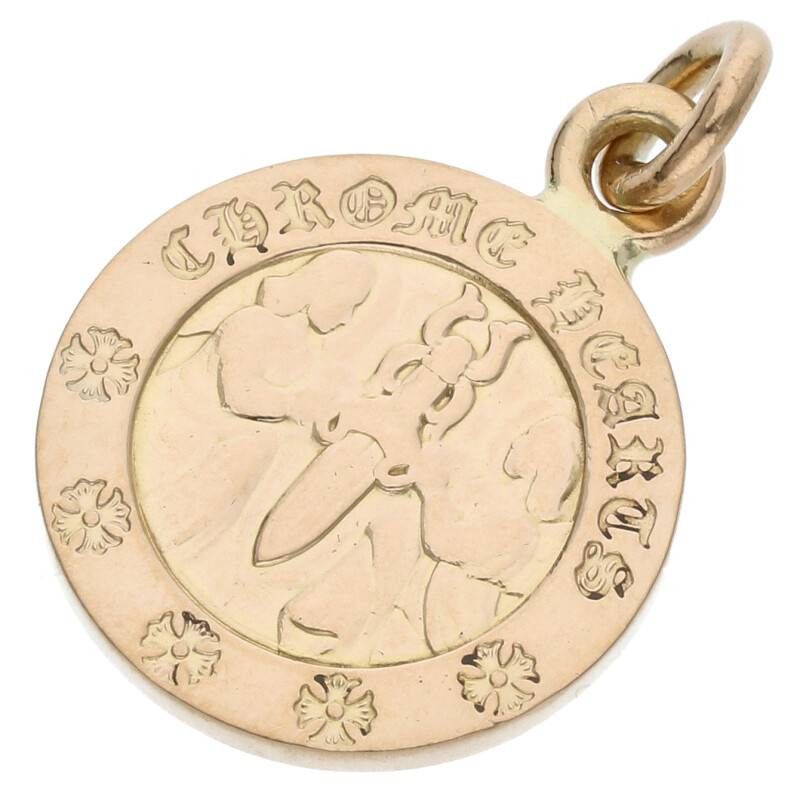 image of Chrome Hearts Gold Angel Charm Medallion, Men's