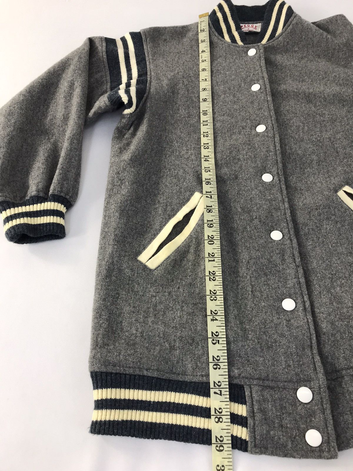 Japanese Brand × Vintage Vintage Peggy Varsity Jacket Woll Snap Button Up Size US S / EU 44-46 / 1 - 12 Thumbnail