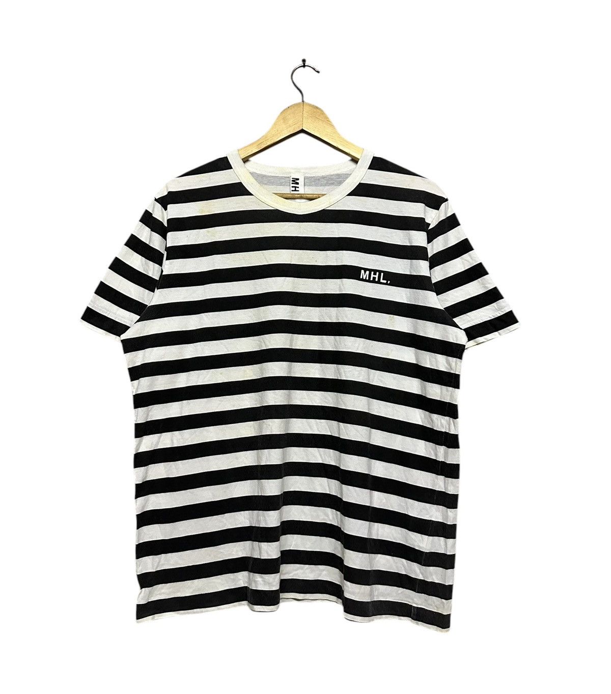 Margaret Howell Vtg🔥MHL Margaret Howell Boader Stiped Logo Tee Size US L / EU 52-54 / 3 - 1 Thumbnail
