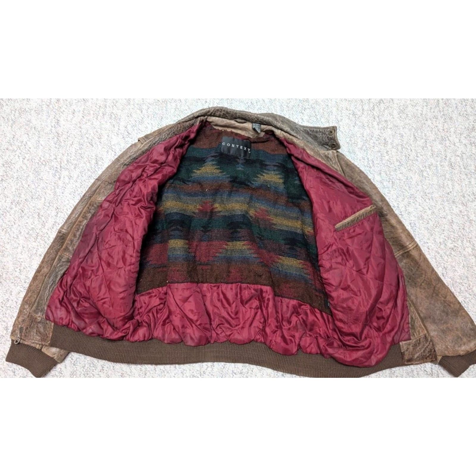 Vintage VINTAGE PATINA leather jacket Bomber Context Men XL brown distressed 1990s/Mad Max - Mens XL Leather Jacket Size US XL / EU 56 / 4 - 4 Thumbnail