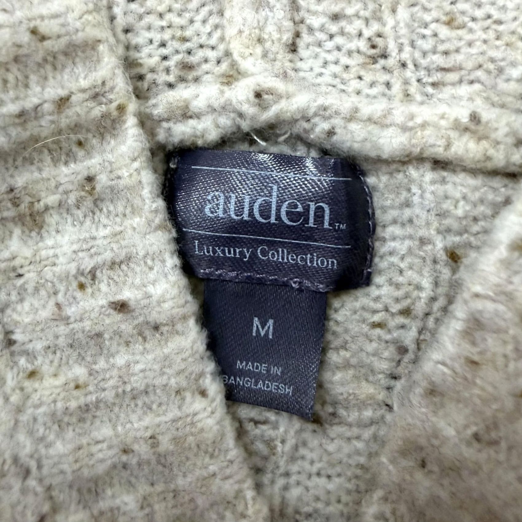 Vintage Auden Sweater Womens M White V-Neck Hooded Cable-Knit Pullover Speckled Pullover Sweater Womens Medium White V-Neck Hooded Cable-Knit Speckled Size M / US 6-8 / IT 42-44 - 2 Thumbnail