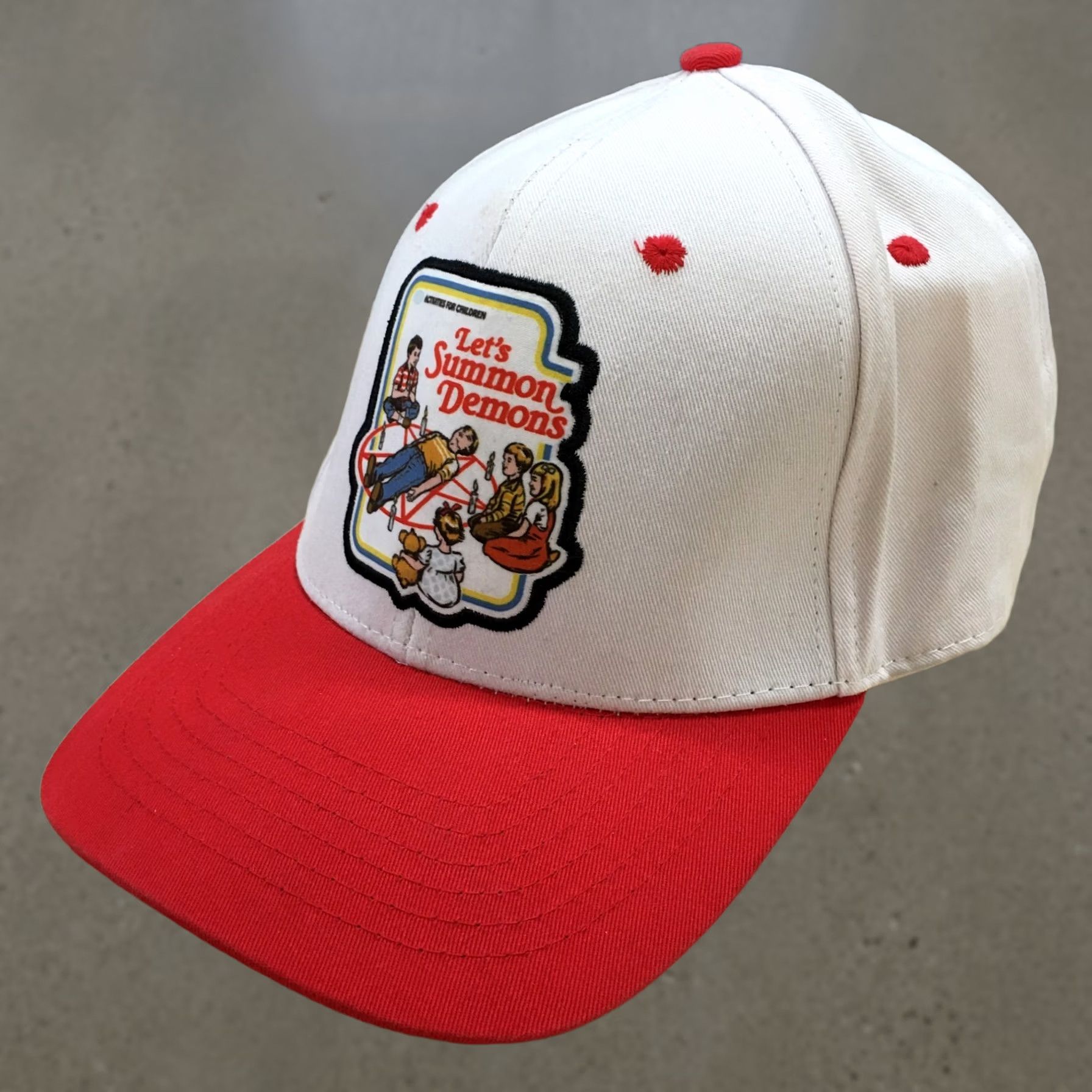 Vintage Baseball Cap Mens White OS Embroidered Logo Let's Summon Demons Steven Rhodes Size ONE SIZE - 1 Thumbnail