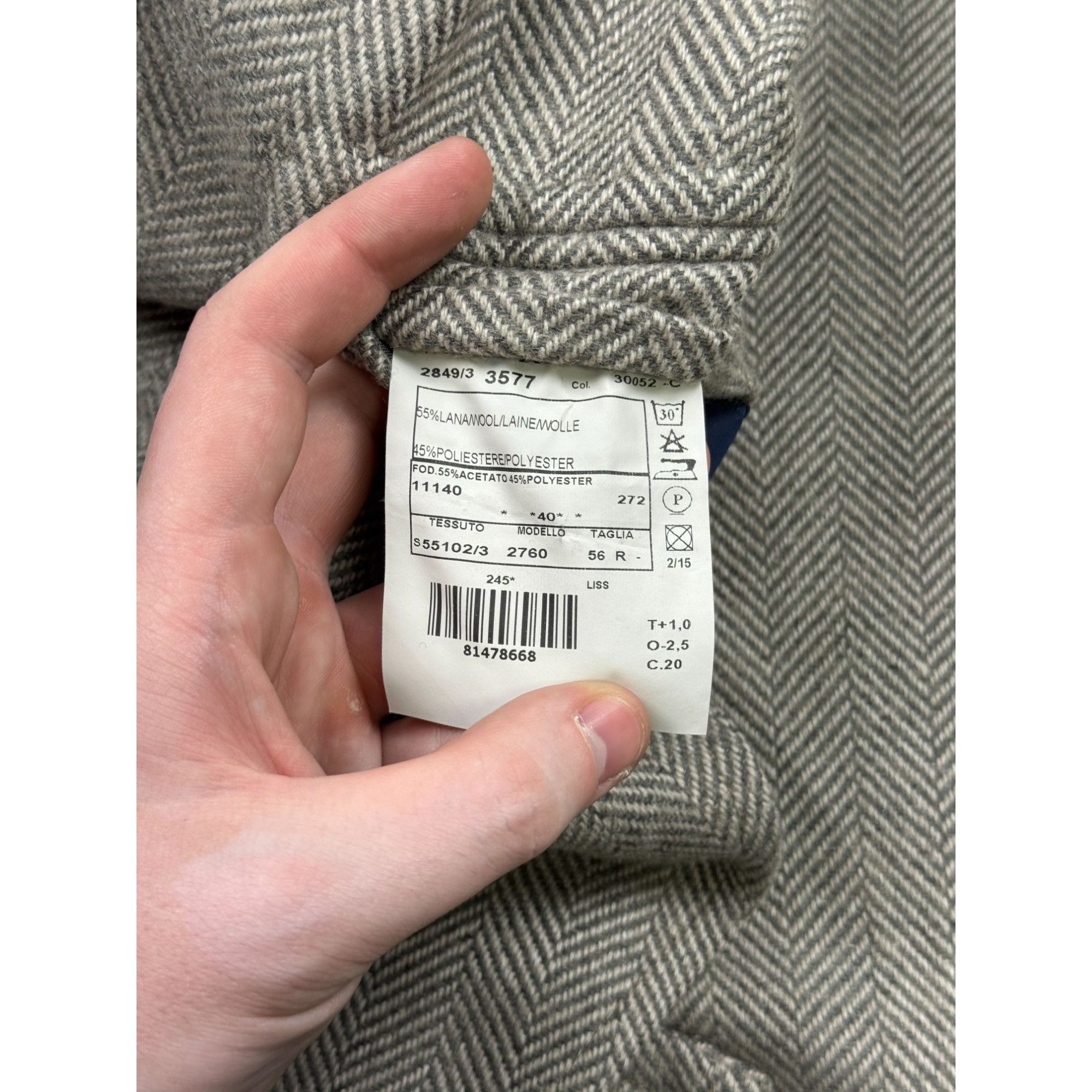 Boggi Boggi Milano Wool Blend Two Button Pattern (Y1237) Size 44R - 7 Thumbnail
