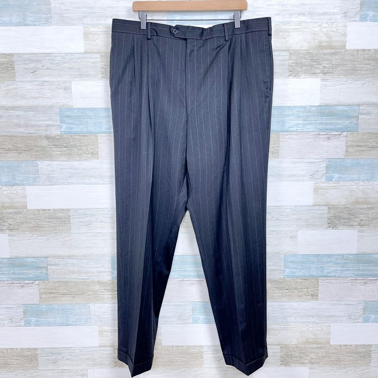 Jos. A. Bank Jos A Bank Wool Suit Gray Striped Mens 46 XL 40x32 Size 46L - 9 Thumbnail