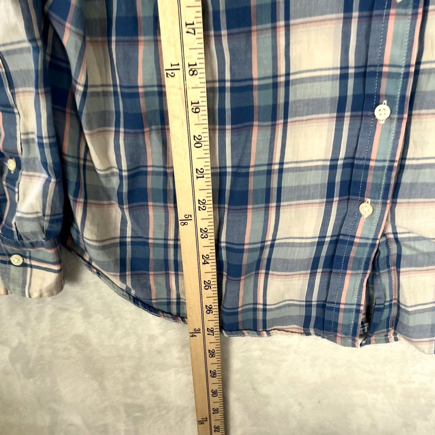 Ralph Lauren Lauren Ralph Lauren Shirt 1X Plus Blue Plaid Button Front Long Sleeve Womens Size XL / US 12-14 / IT 48-50 - 4 Thumbnail