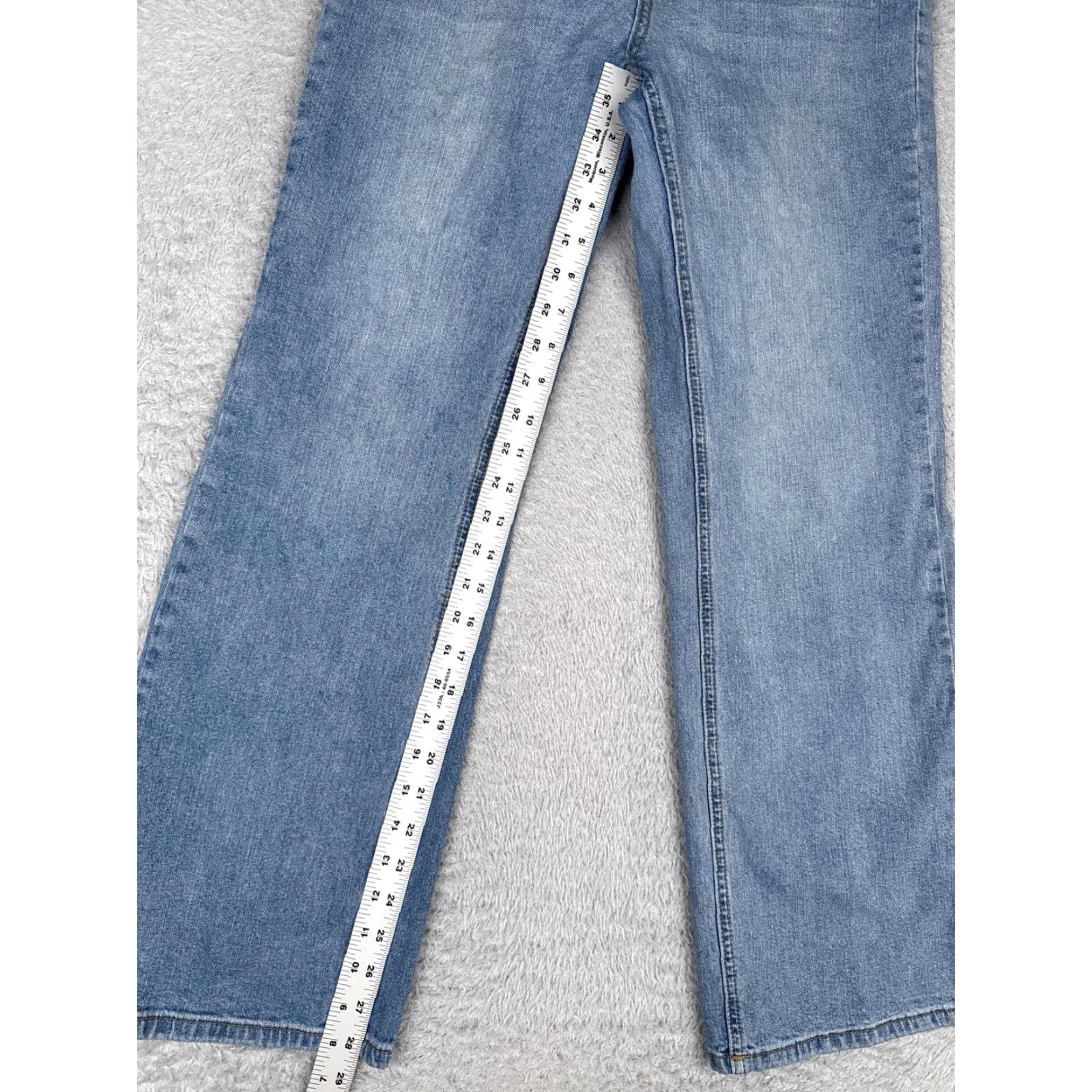 Vintage Jeans 2 Blue Light Wash High Rise Straight Wide Leg Denim Stretch 24x29 90s Womens Size 26" / US 2 / IT 38 - 7 Thumbnail