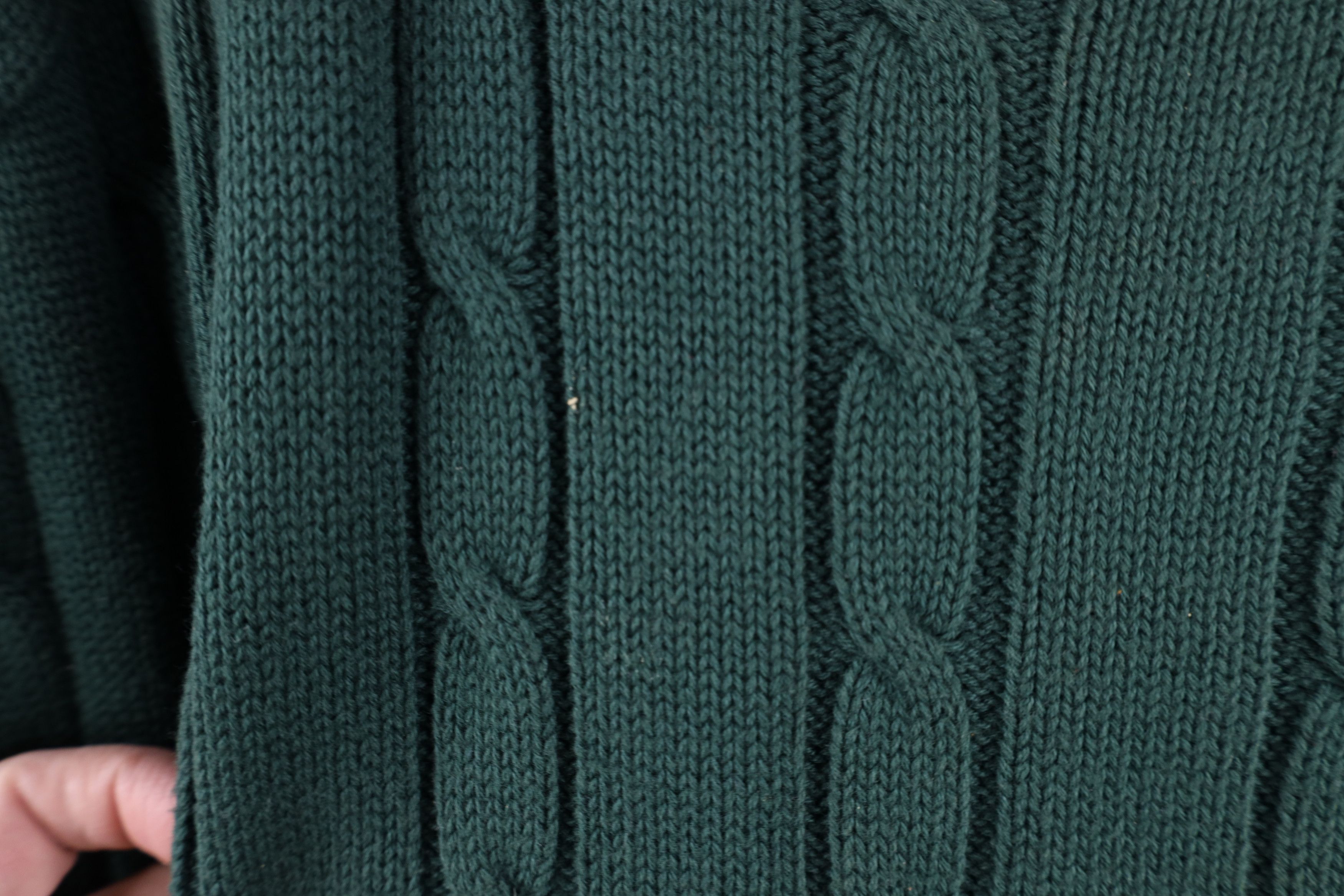 Tommy Hilfiger Vintage 90s Tommy Hilfiger Chunky Cable Knit Sweater Green Size US XL / EU 56 / 4 - 5 Thumbnail