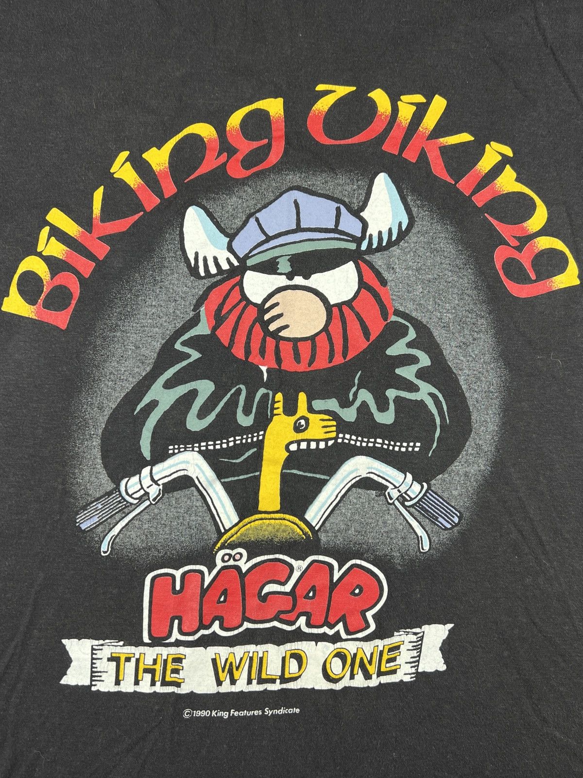 Cartoon Network Vintage 90s Hagar the Horrible American Comic Biker Viking Size US L / EU 52-54 / 3 - 3 Thumbnail