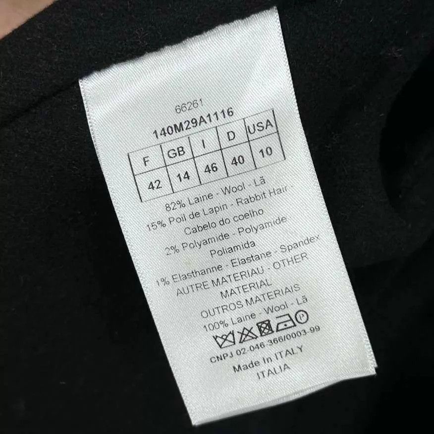Dior Dior Womens Double-Breasted Waist Hem Logo Wool Overcoat 42 Size M / US 6-8 / IT 42-44 - 7 Thumbnail