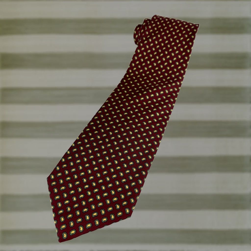 Brooks Brothers VINTAGE Brooks Brothers Makers Silk Tie Paisley Men’s Silk Tie Hand Made in USA Maroon Wide 3.75" 56.5" - Pre-owned Designer Men Size ONE SIZE - 1 Thumbnail