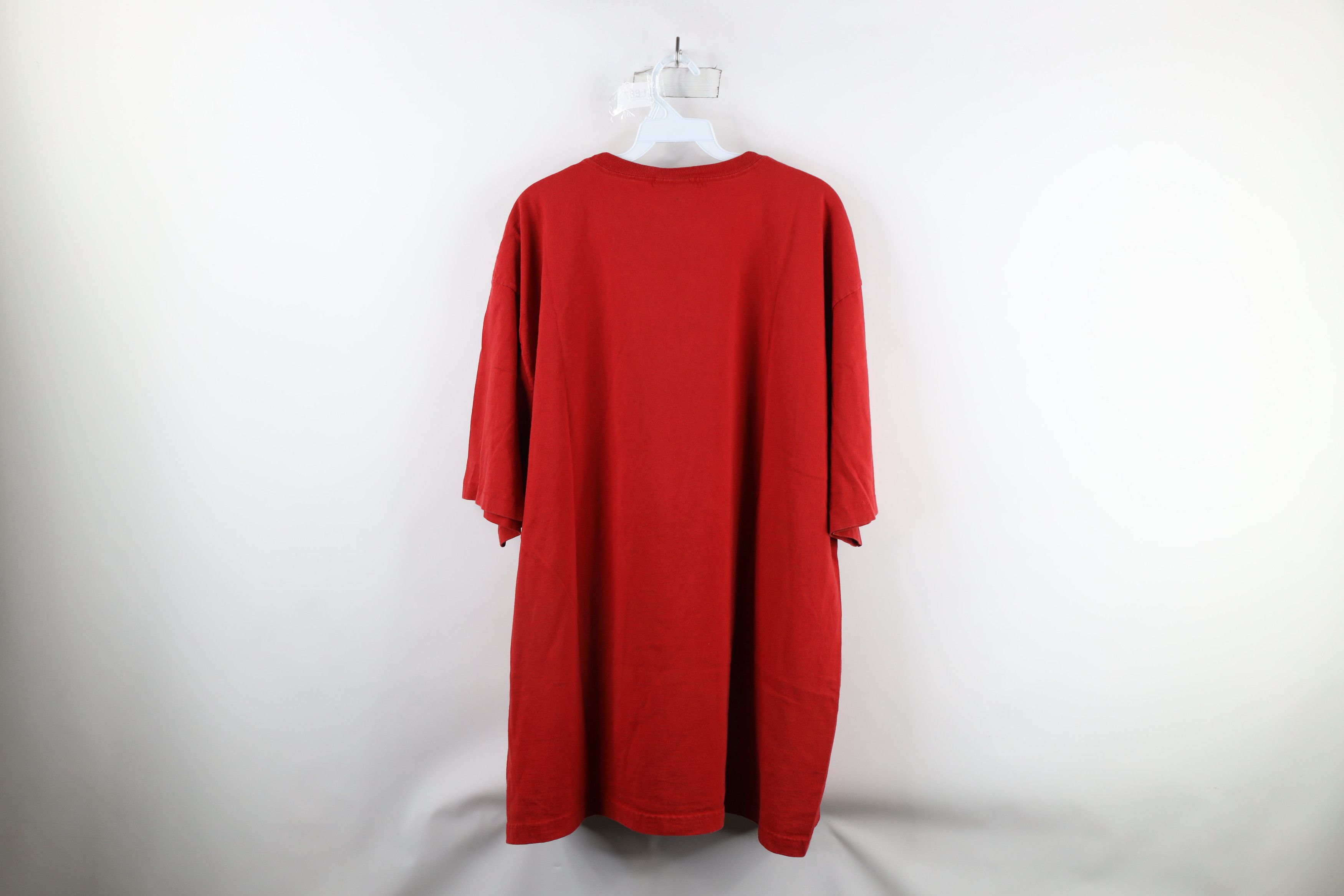 Tommy Hilfiger × Vintage Vintage 90s Tommy Hilfiger Center Logo T-Shirt Red Cotton Size US XXL / EU 58 / 5 - 9 Thumbnail