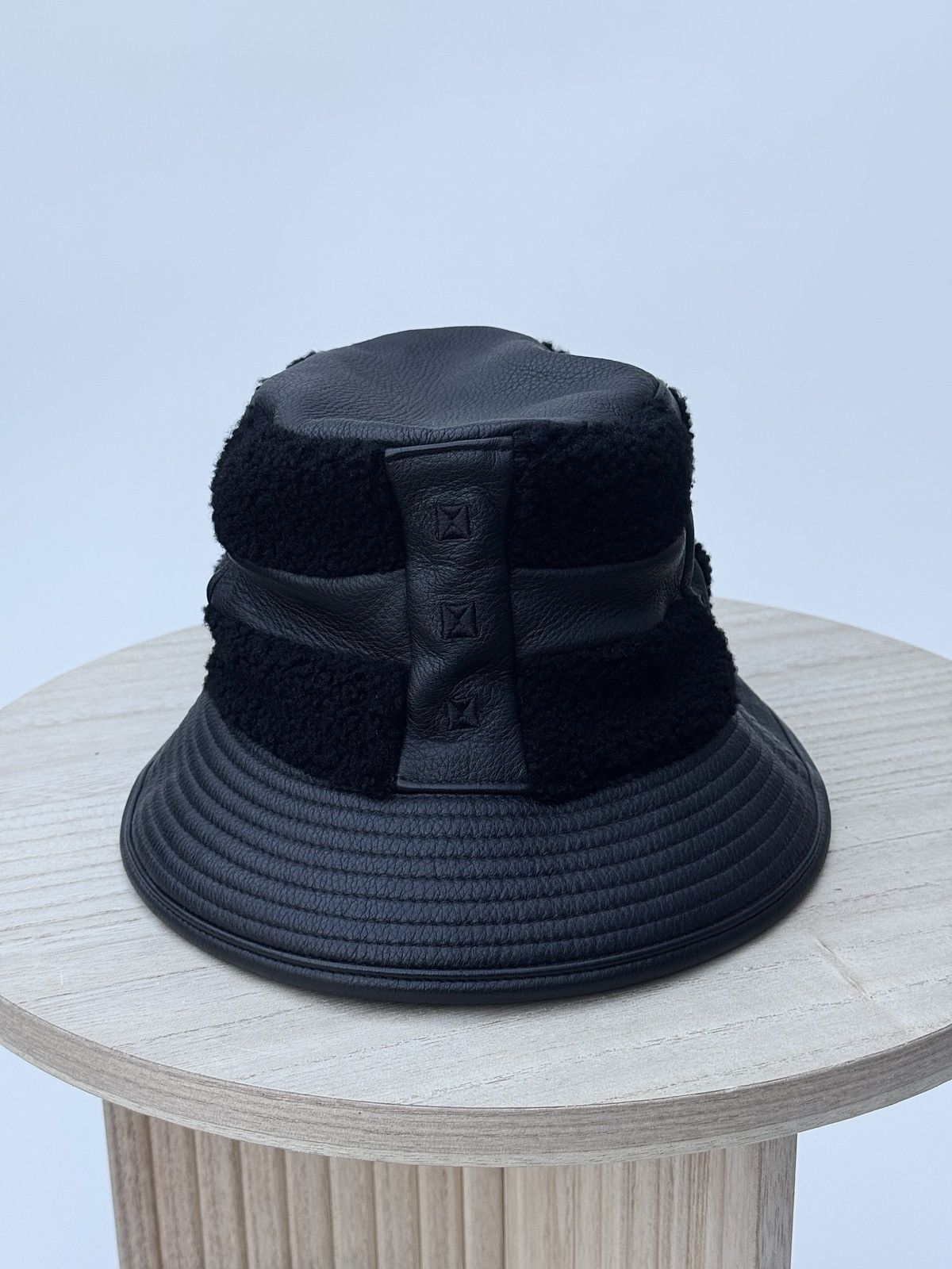 Hermes Deer Leather & Lamb Shearling Bucket Hat by Hermes Size ONE SIZE - 3 Thumbnail