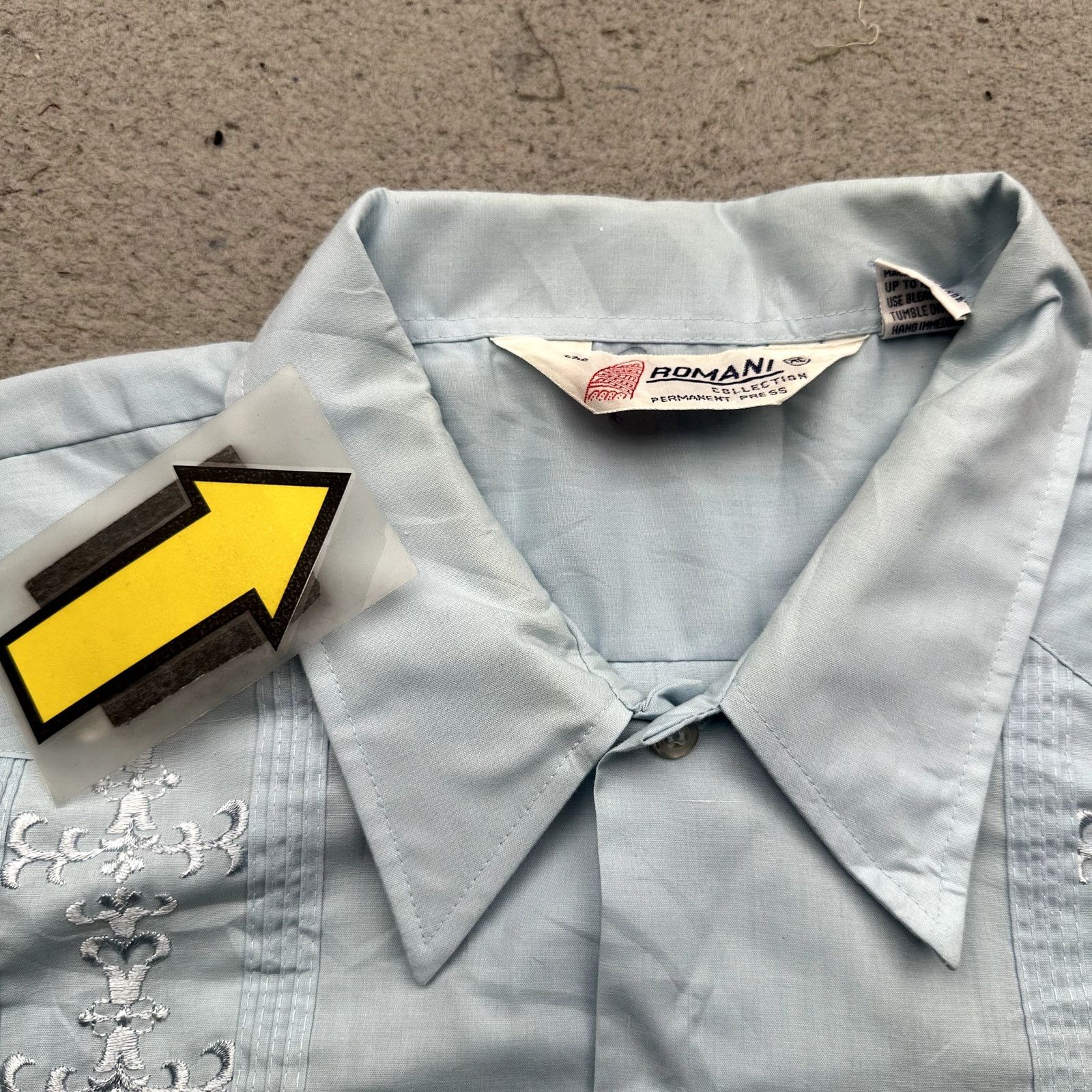 Other Vintage Romani Permanent Guayabera Cuban Shirt Mens XL Blue Size US XL / EU 56 / 4 - 6 Thumbnail