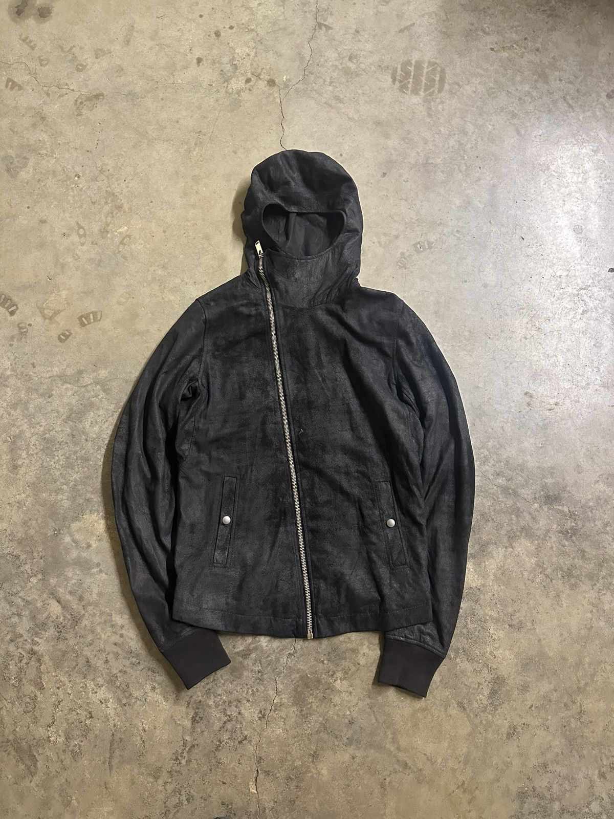 Rick Owens Rick Owens Blistered Leather Scuba Bullet Jacket | Grailed