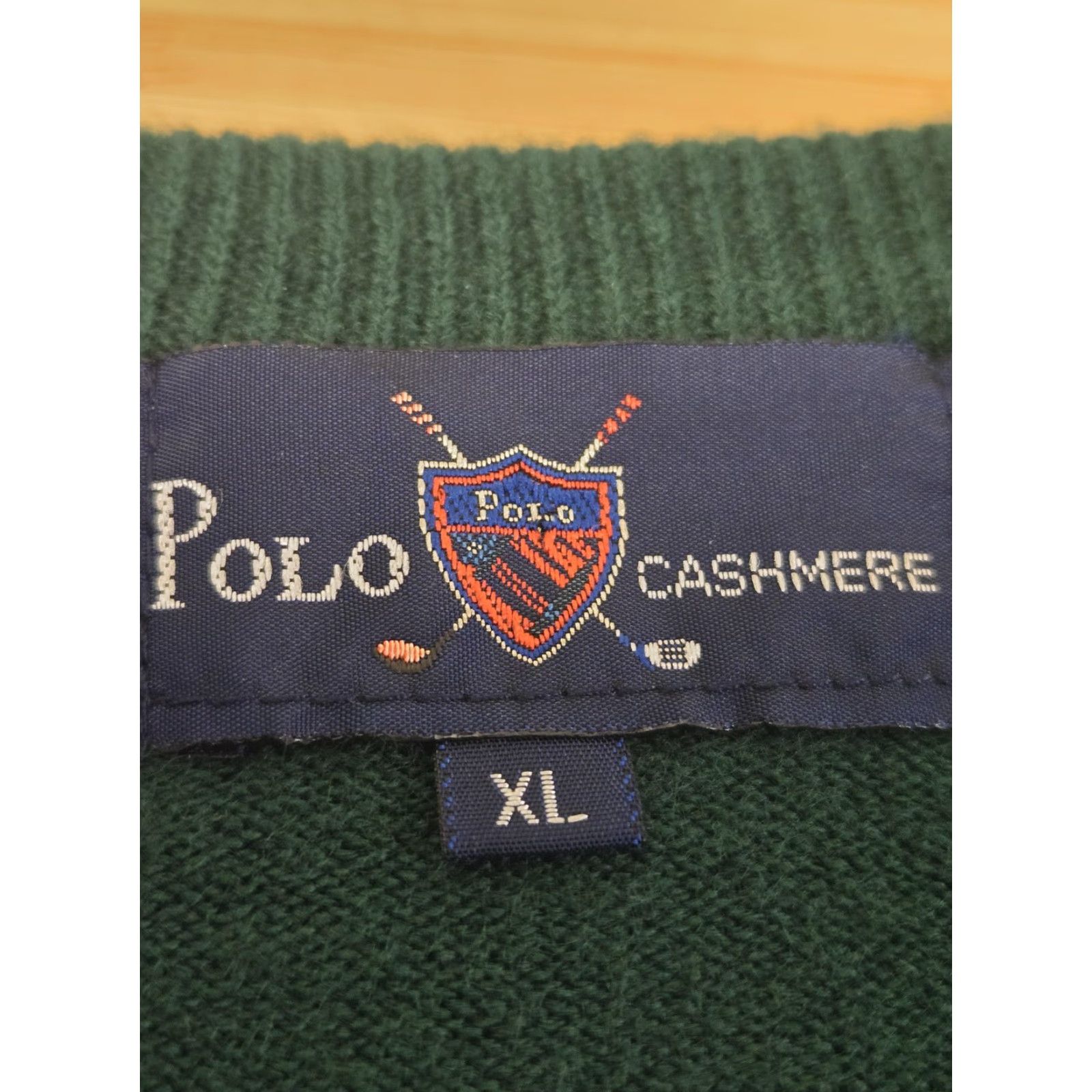 Polo Ralph Lauren Polo Ralph Lauren Sweater Mens XL Green Cashmere V-Neck Golf Crest Pullover Knit Size US XL / EU 56 / 4 - 5 Thumbnail