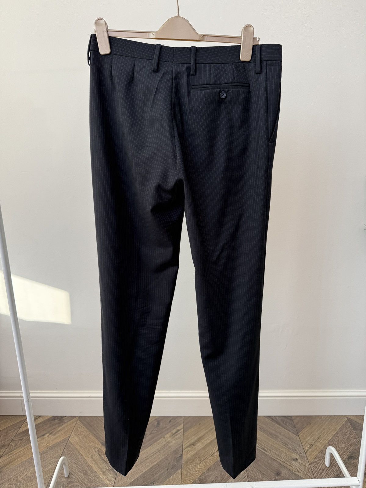 Dolce & Gabbana Vintage Dolce & Gabbana Black Pinstripe Suit Size 50R - 22 Thumbnail