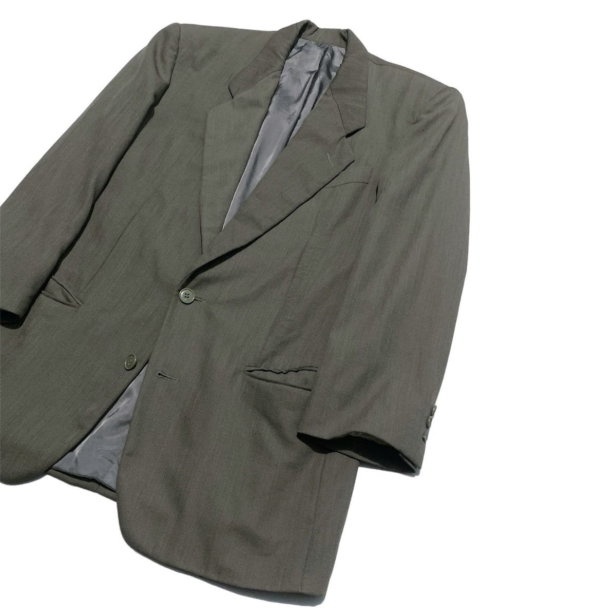 Giorgio Armani Giorgio Armani 1980s Moss Green Wool Blazer Size 46R - 4 Thumbnail