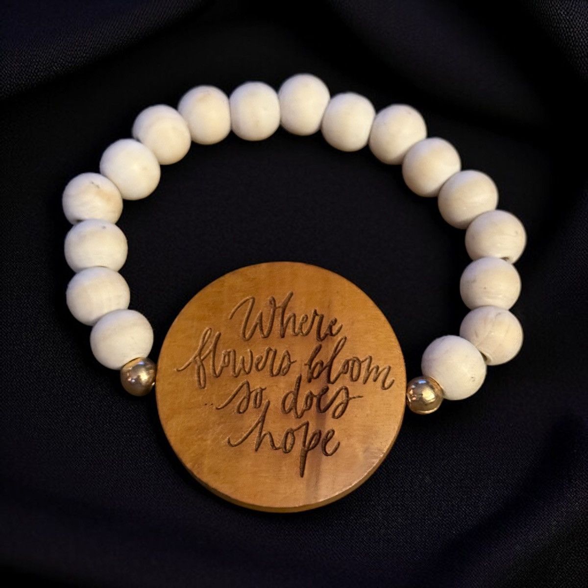 Other Where Flowers Bloom So Does Hope inspirational bead bracelet Size ONE SIZE - 1 Thumbnail
