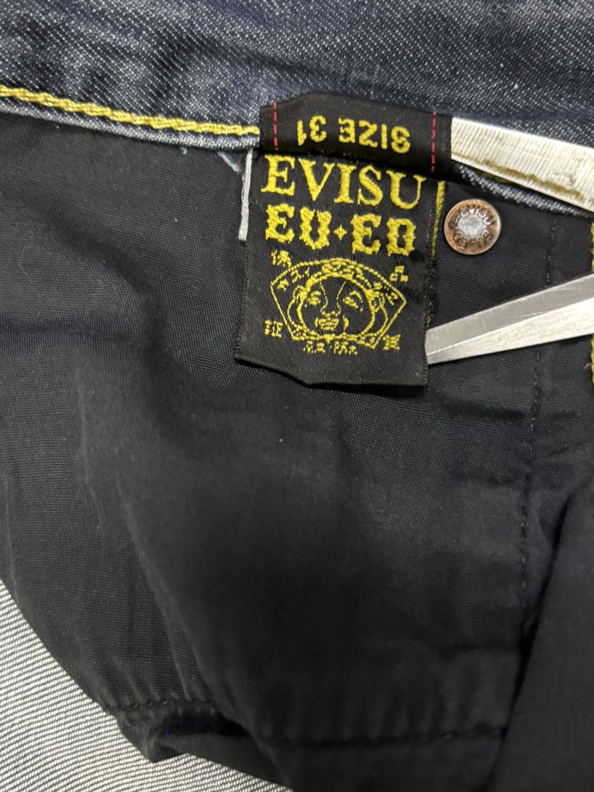 Evisu Vintage 2000s Evisu Ramen Heavy Distressed Grunge Jeans Size US 31 - 20 Thumbnail