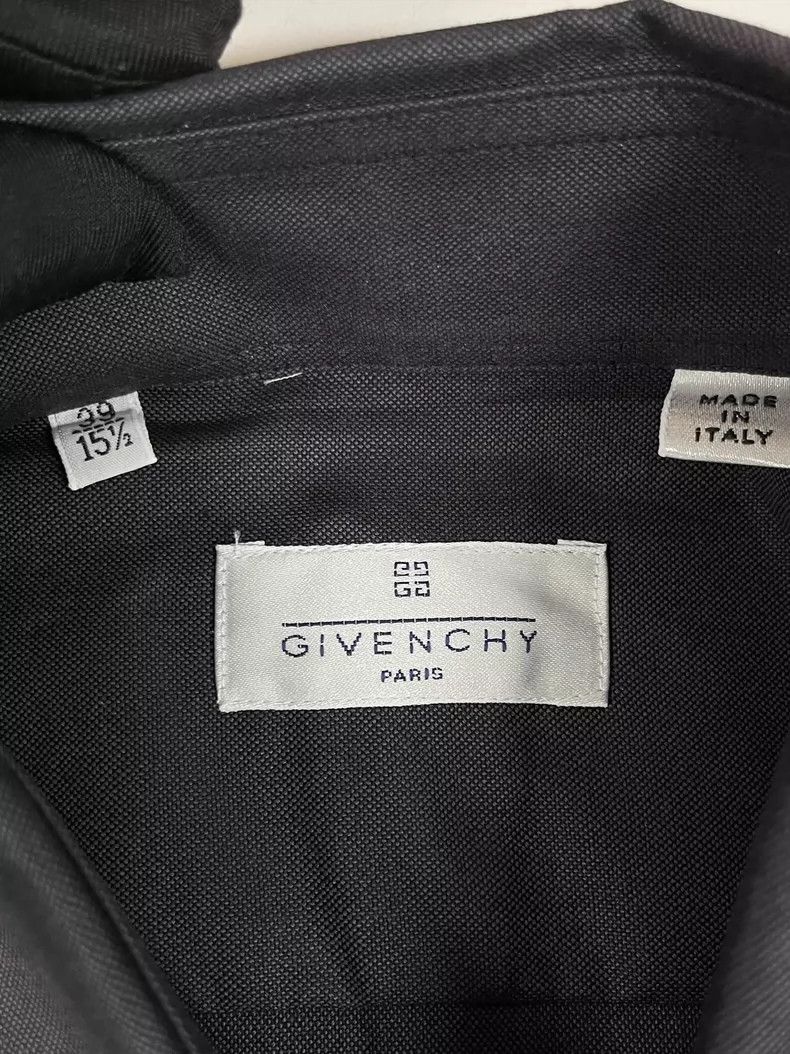 Givenchy Givenchy Black and Grey Embroidered Logo Long-Sleeve Shirt Size US L / EU 52-54 / 3 - 6 Thumbnail