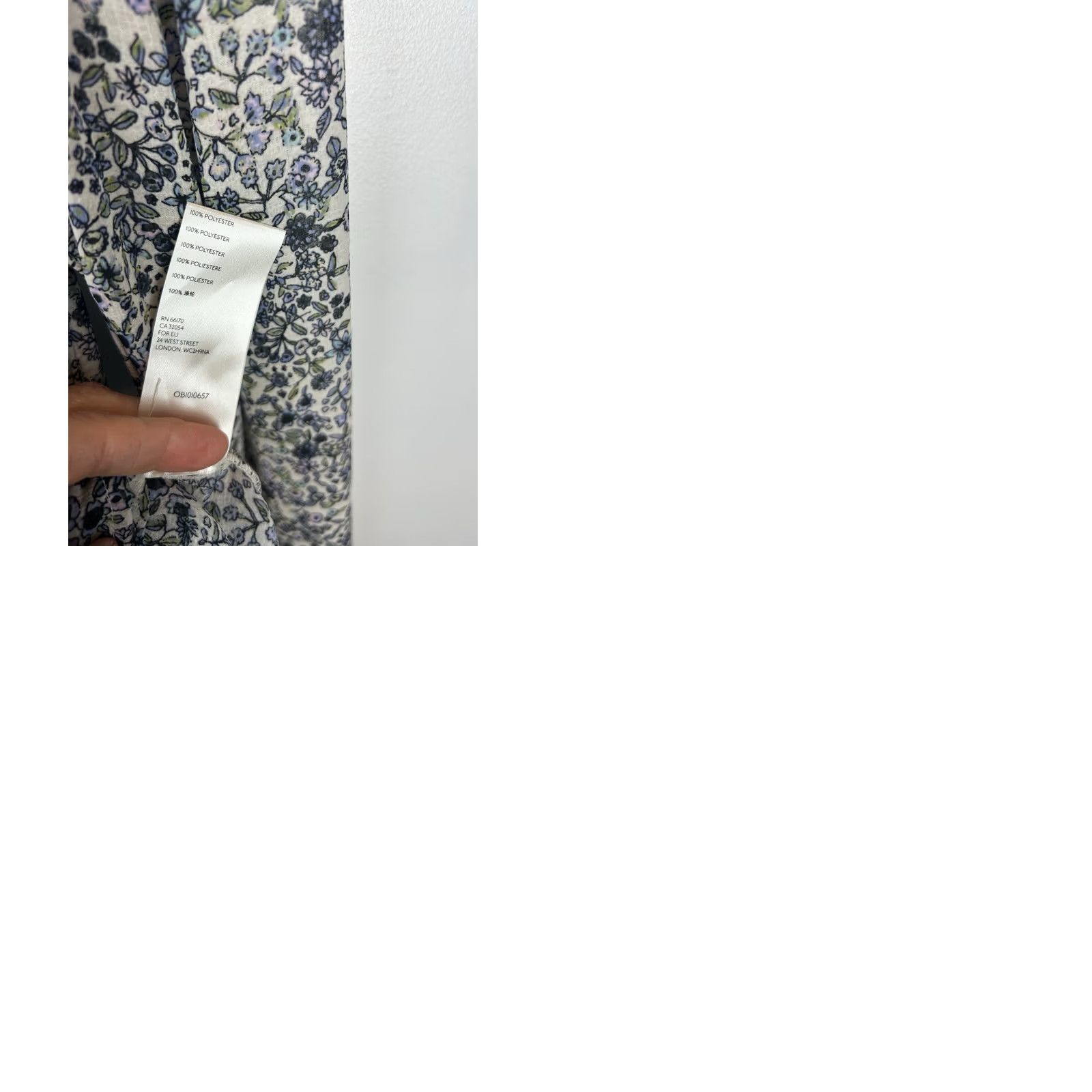 Free People Free People Blouse Womens M Blue Floral Smocked Sheer Romantic Milkmaid Feminine Size M / US 6-8 / IT 42-44 - 9 Thumbnail