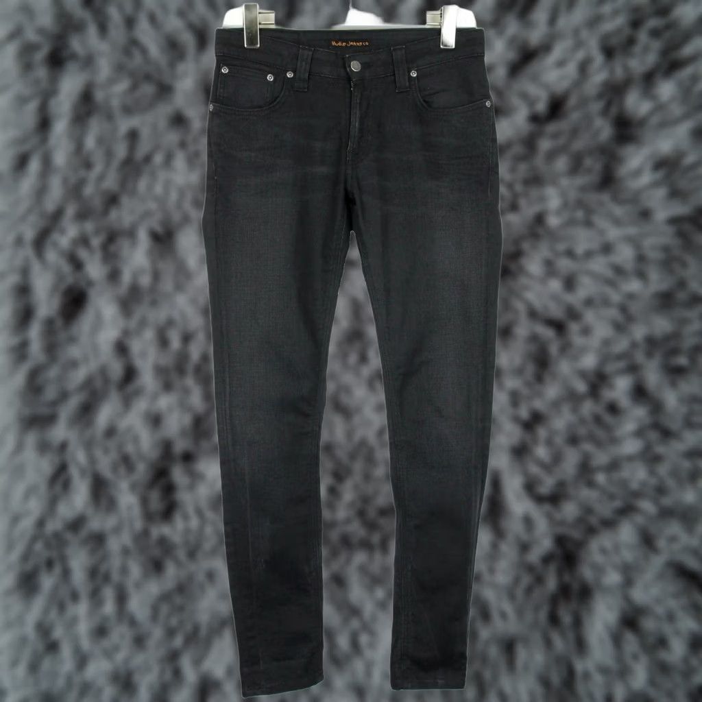 Vintage NUDIE Skinny Lin Concrete Weft Jeans Men's W29 L32 Stretch Zip Organic Cotton Size US 29 - 1 Thumbnail