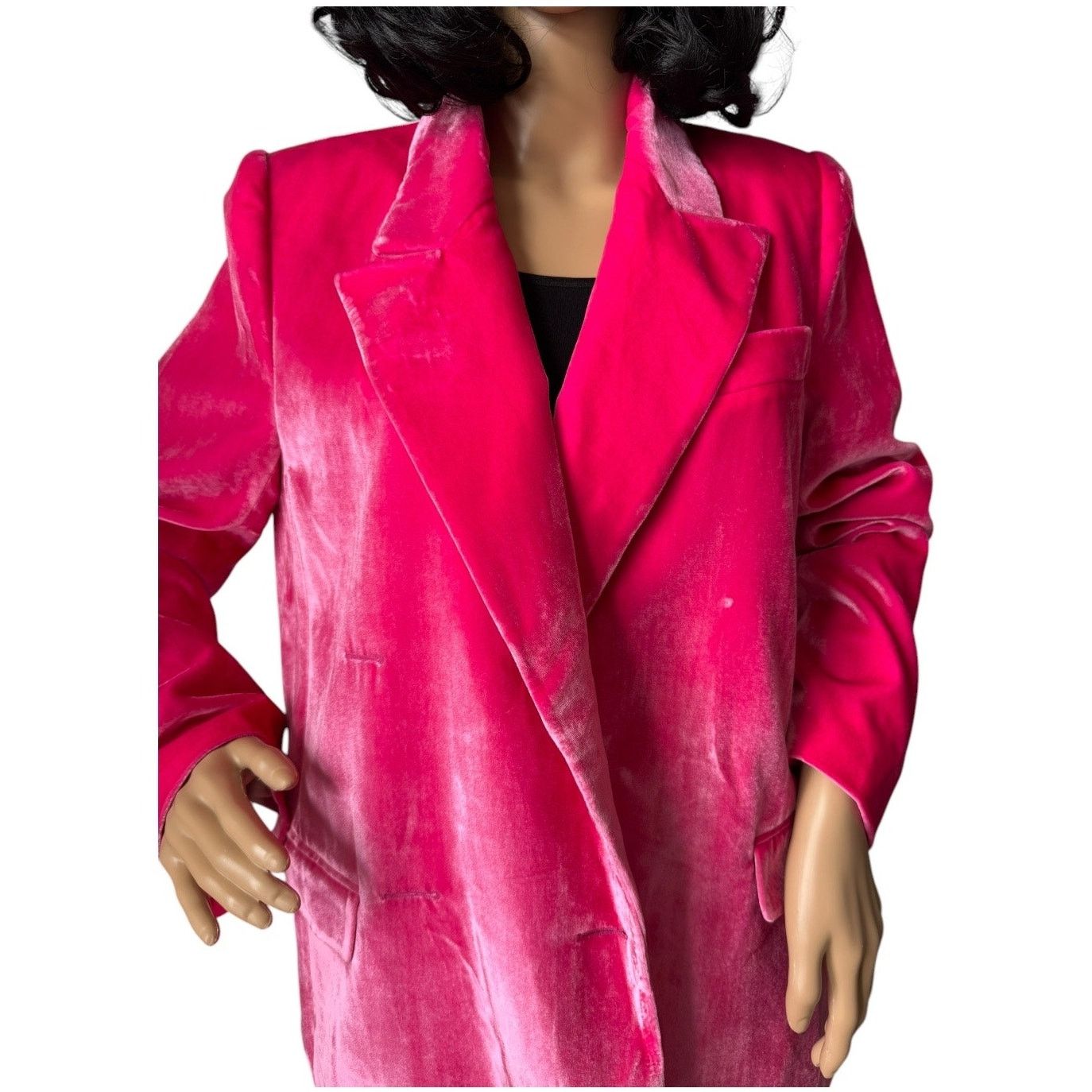 Kate Spade Kate Spade Pink Velvet Blazer open front barbiecore small Size S / US 4 / IT 40 - 4 Thumbnail
