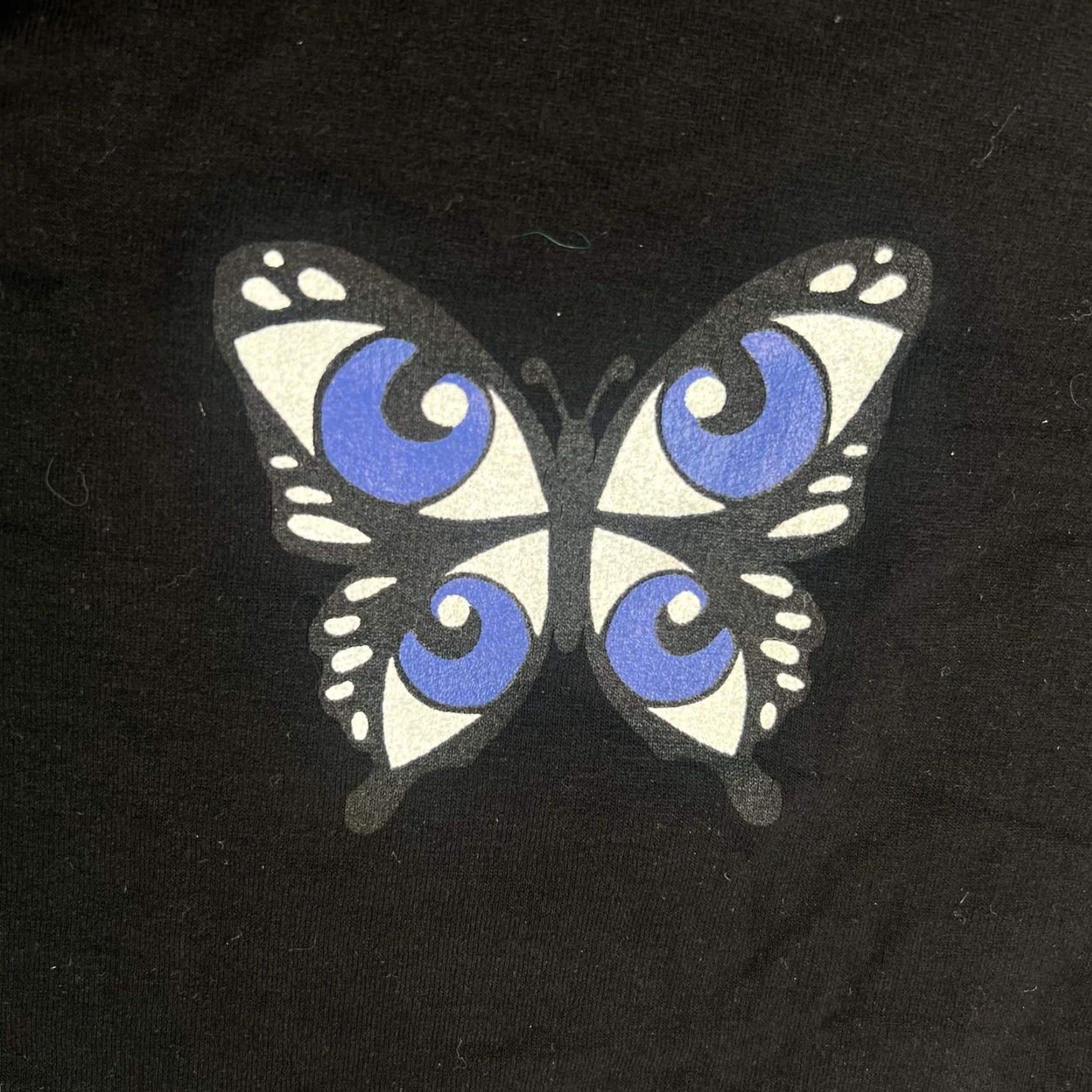 Vintage Lauren Moshi Clarissa Butterfly Hooded Sweatshirt Womens XS Black Size XS / US 0-2 / IT 36-38 - 5 Thumbnail