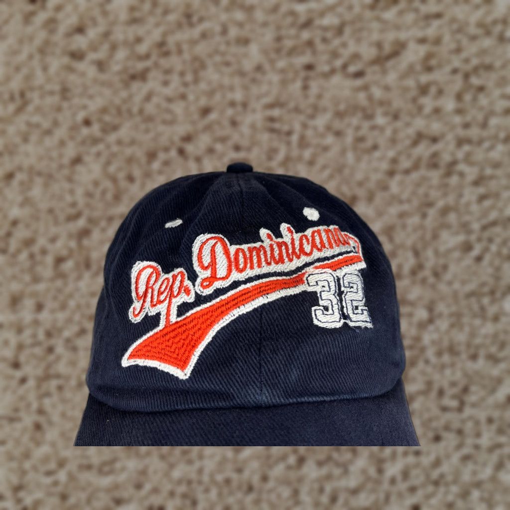 Vintage Latreinta Dos Rep. Dominicana 32 Hat Cap Strap Back Adult Large Blue Embroidered Cotton Twill Hat/Cap Size ONE SIZE - 1 Thumbnail